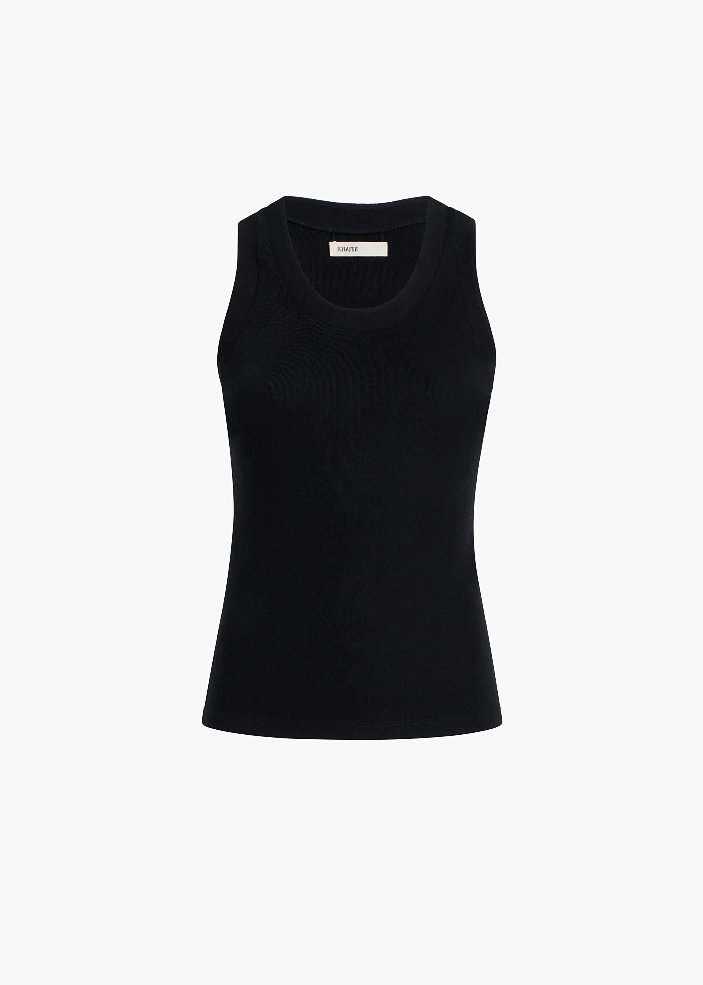 Isha Top in Black Silk Cashmere Jersey sold by KHAITE