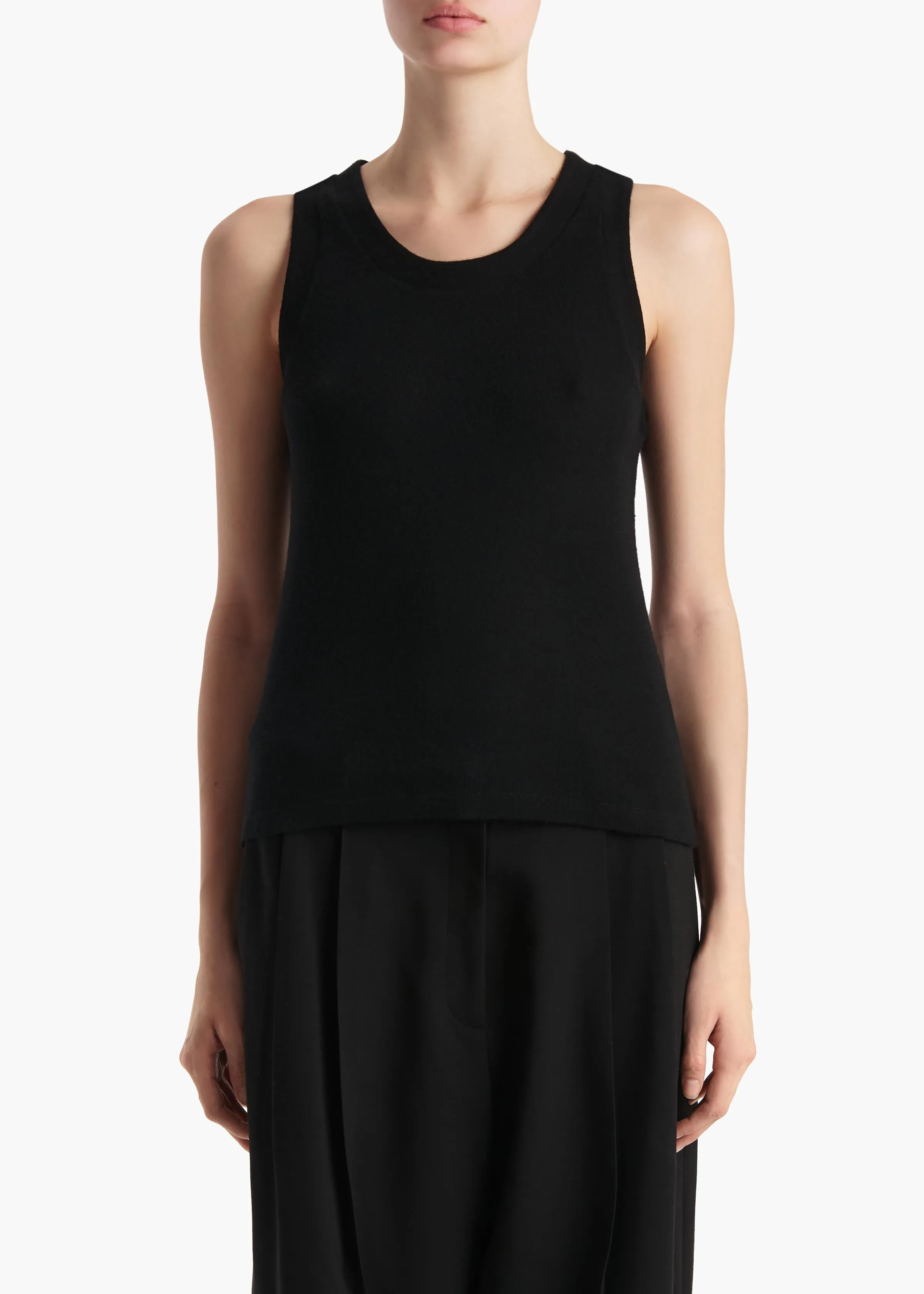 Isha Top in Black Silk Cashmere Jersey sold by KHAITE product image thumbnail 3