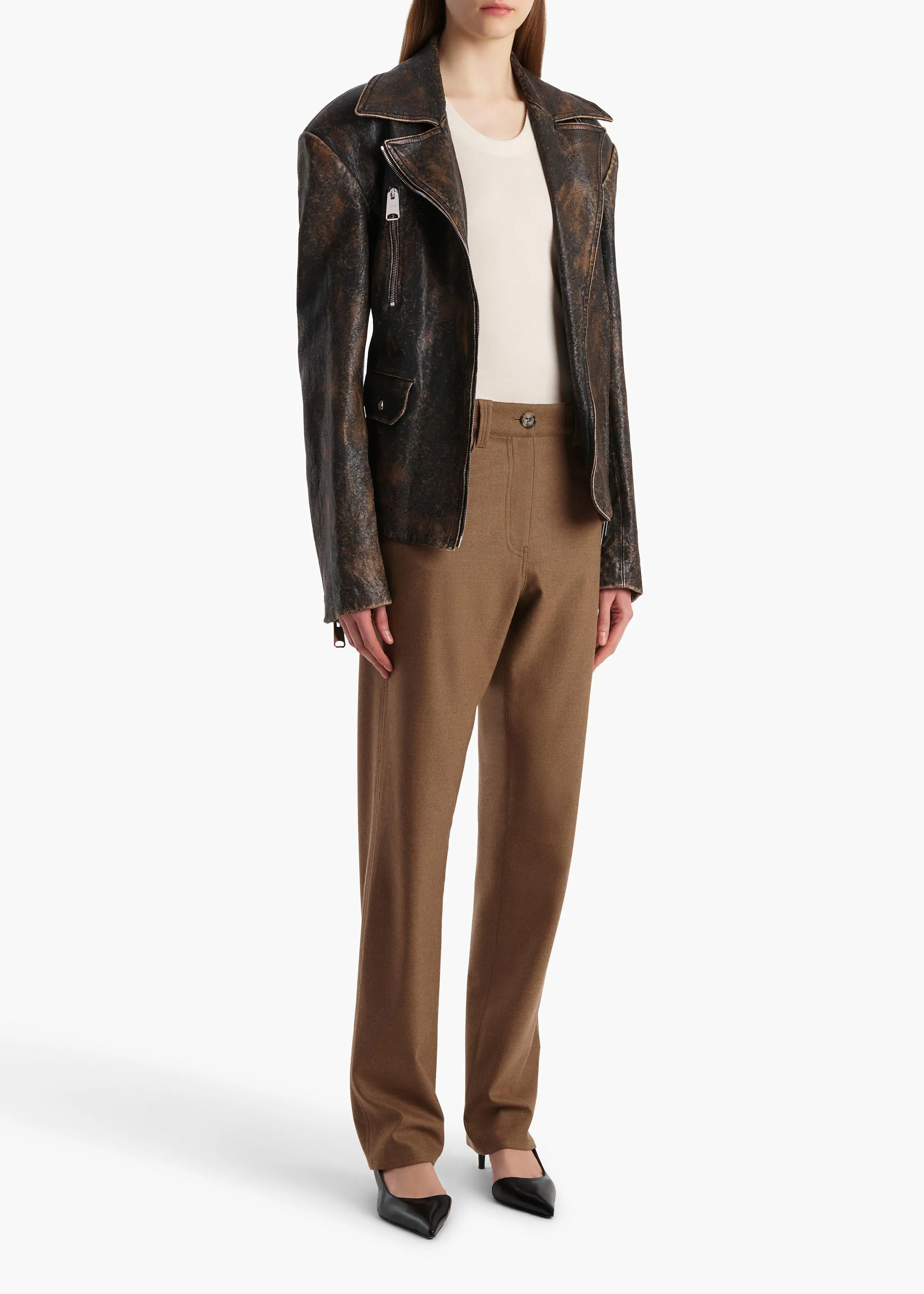 Isha Top in Cream Silk Cashmere Jersey sold by KHAITE product image thumbnail 3