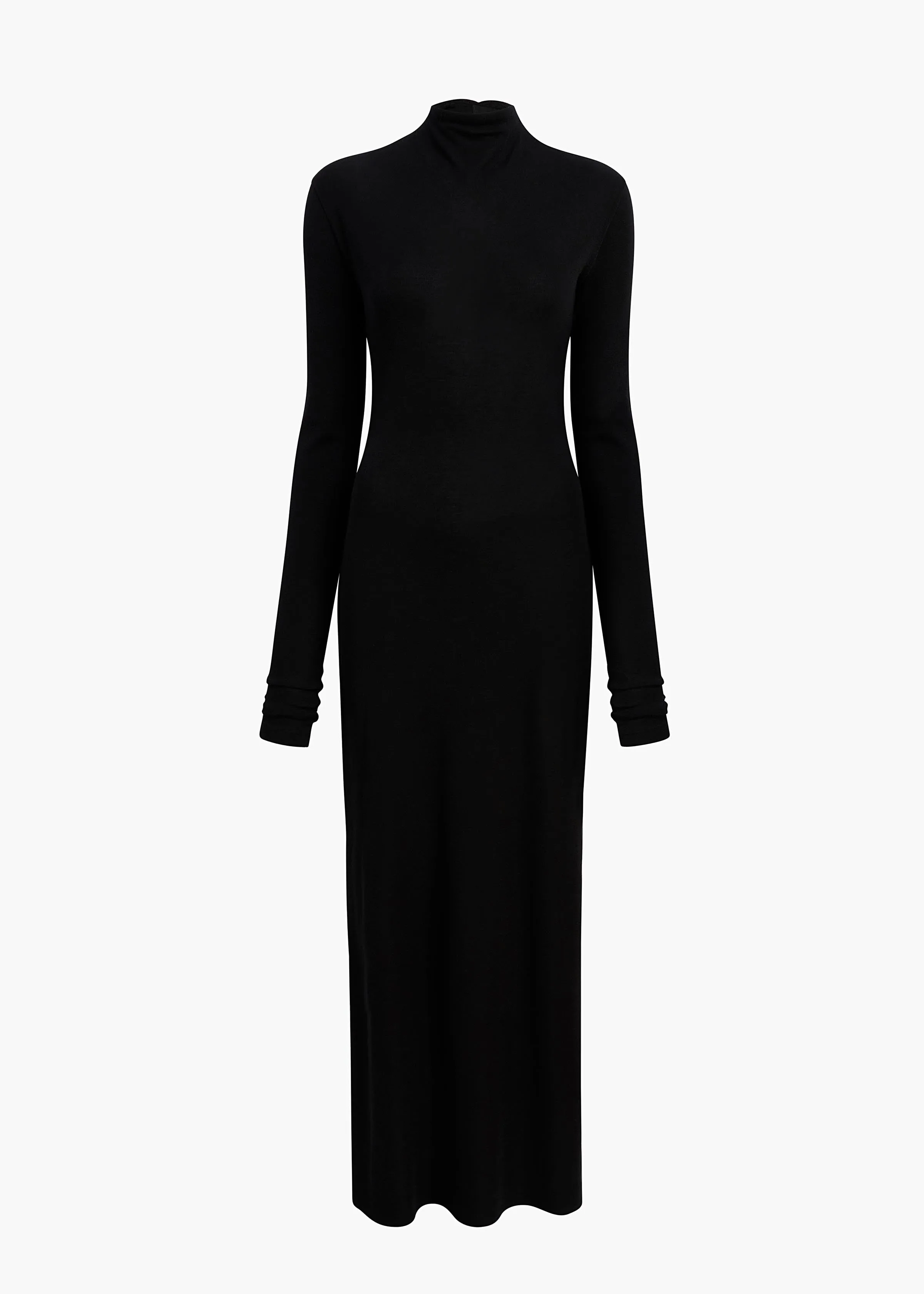 Norla Dress in Black Silk Cashmere Jersey sold by KHAITE