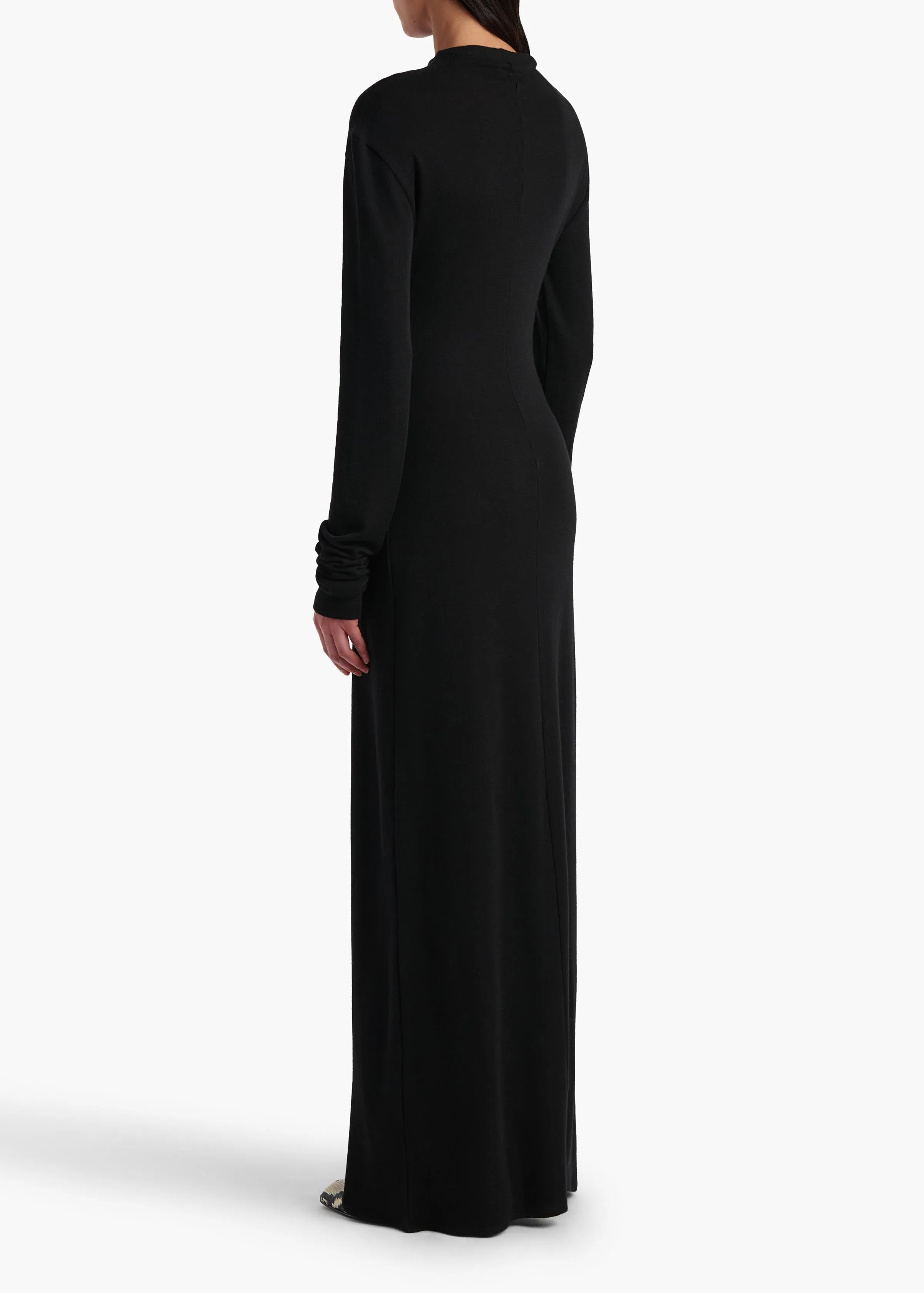 Norla Dress in Black Silk Cashmere Jersey sold by KHAITE product image thumbnail 4