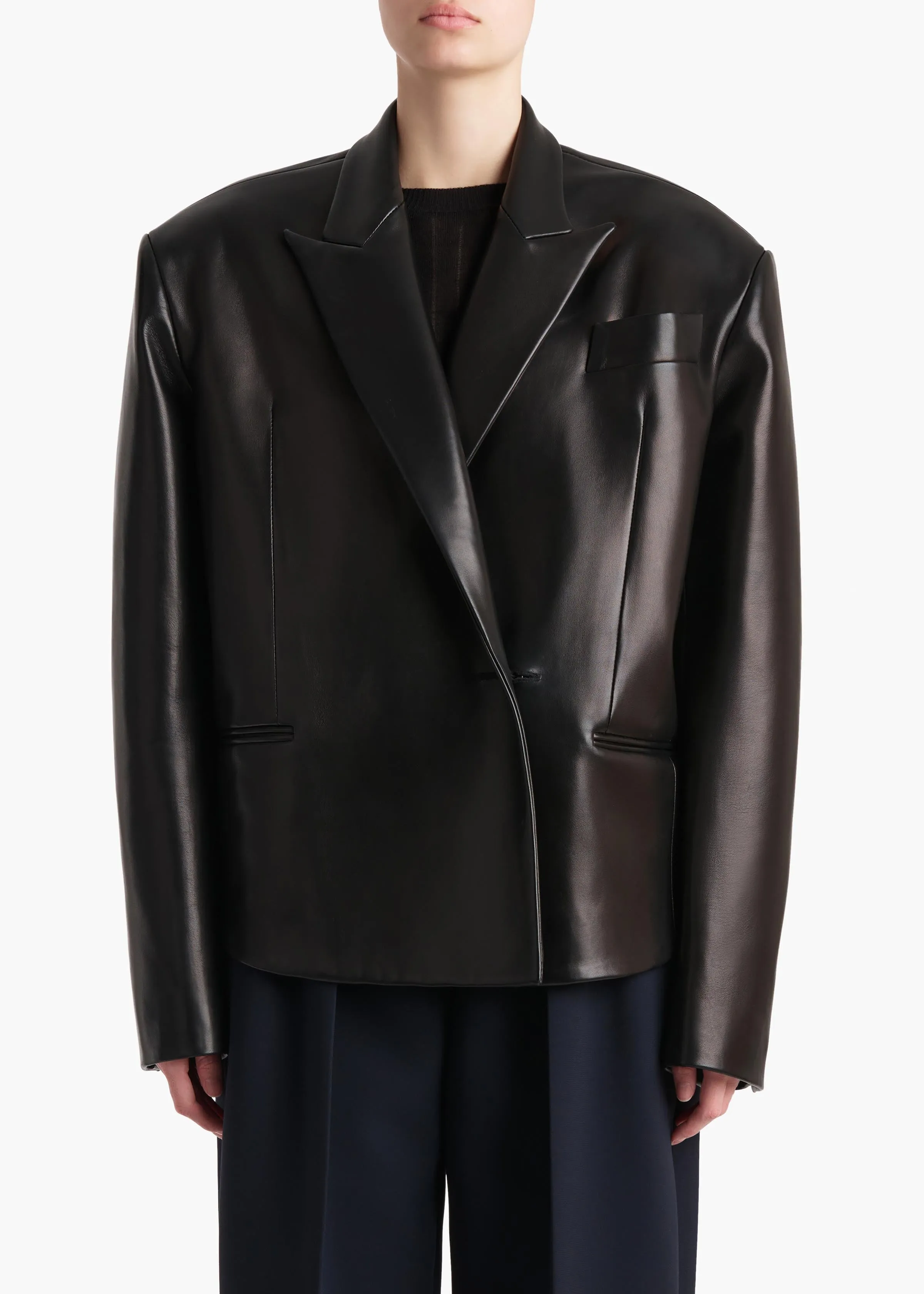 Comair Jacket in Black Leather sold by KHAITE product image thumbnail 3