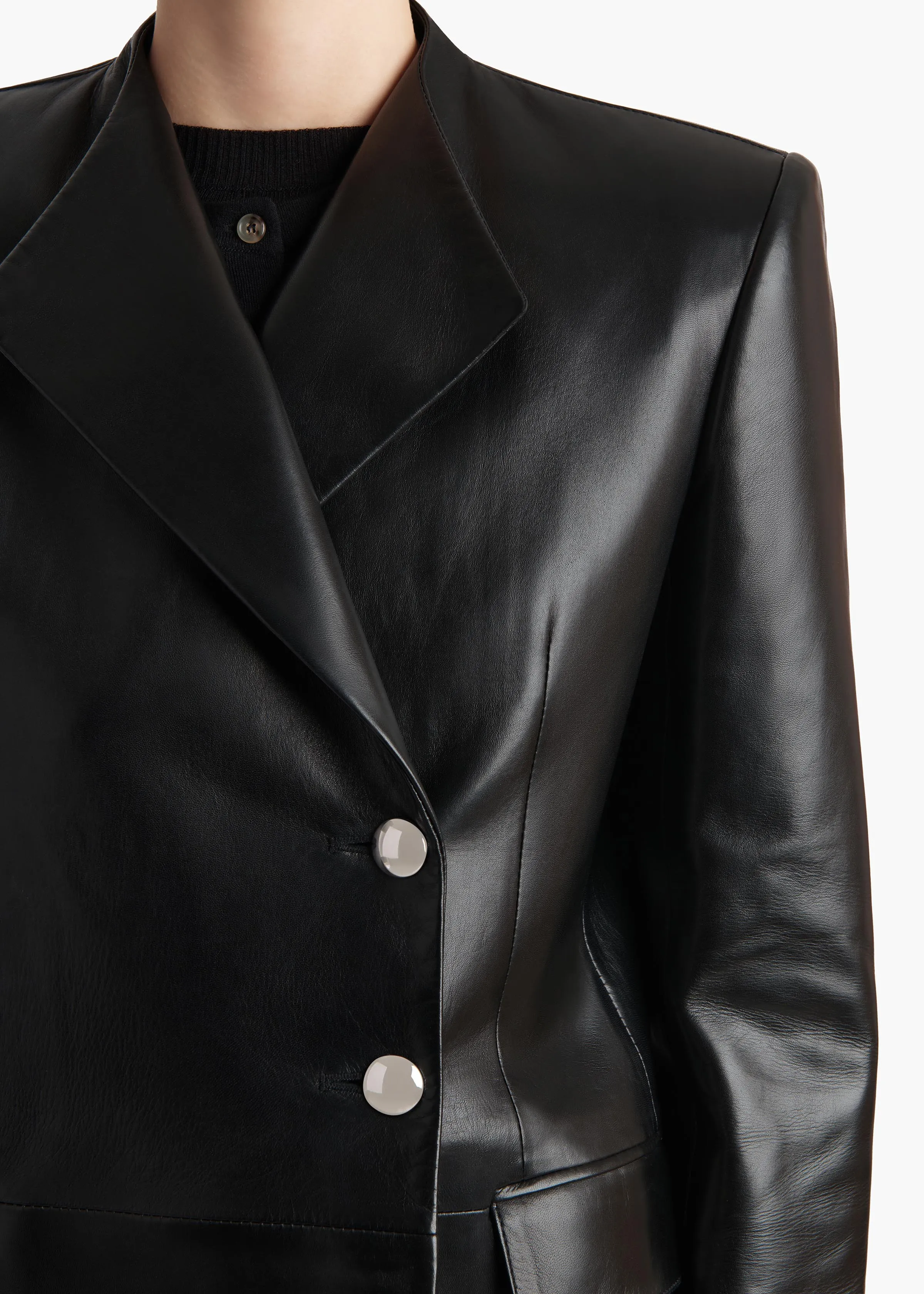 Elona Jacket in Black Leather sold by KHAITE product image thumbnail 5