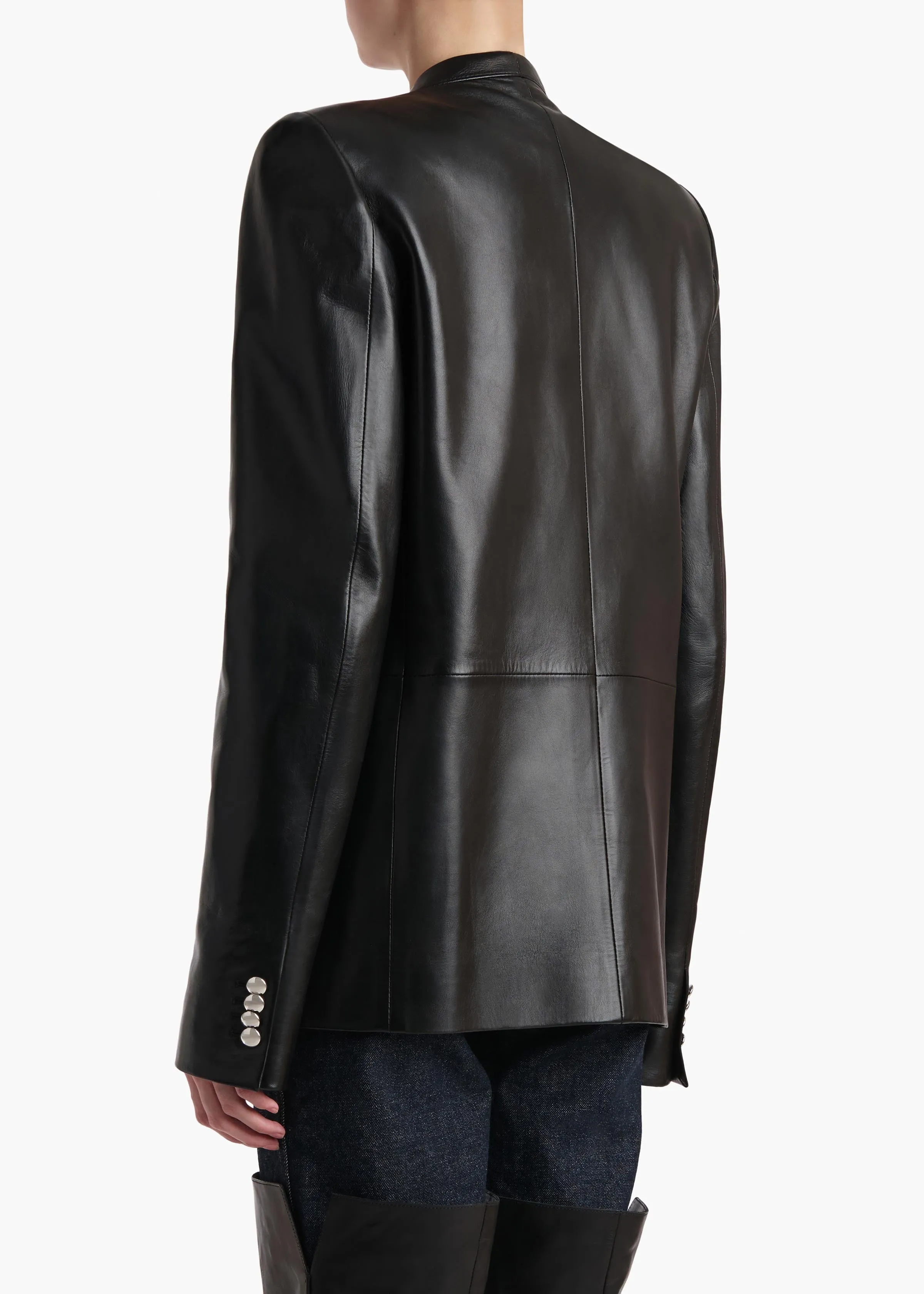 Elona Jacket in Black Leather sold by KHAITE product image thumbnail 4