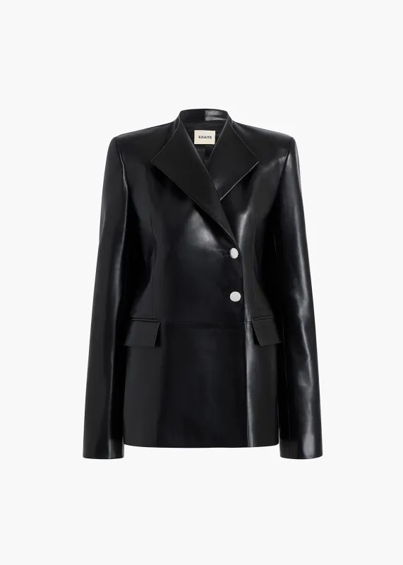 Elona Jacket in Black Leather sold by KHAITE