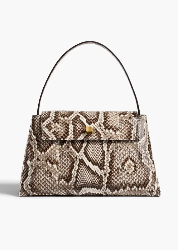 Audrey Top Handle Bag in Natural Python sold by KHAITE