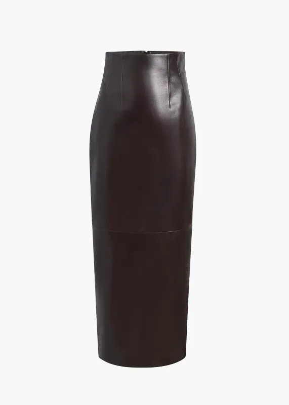 Loxley Skirt in Mud Leather sold by KHAITE