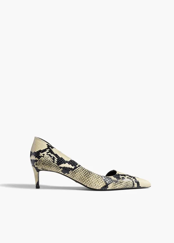 Jett D'Orsay Low Pump in Natural Python-Embossed Leather sold by KHAITE