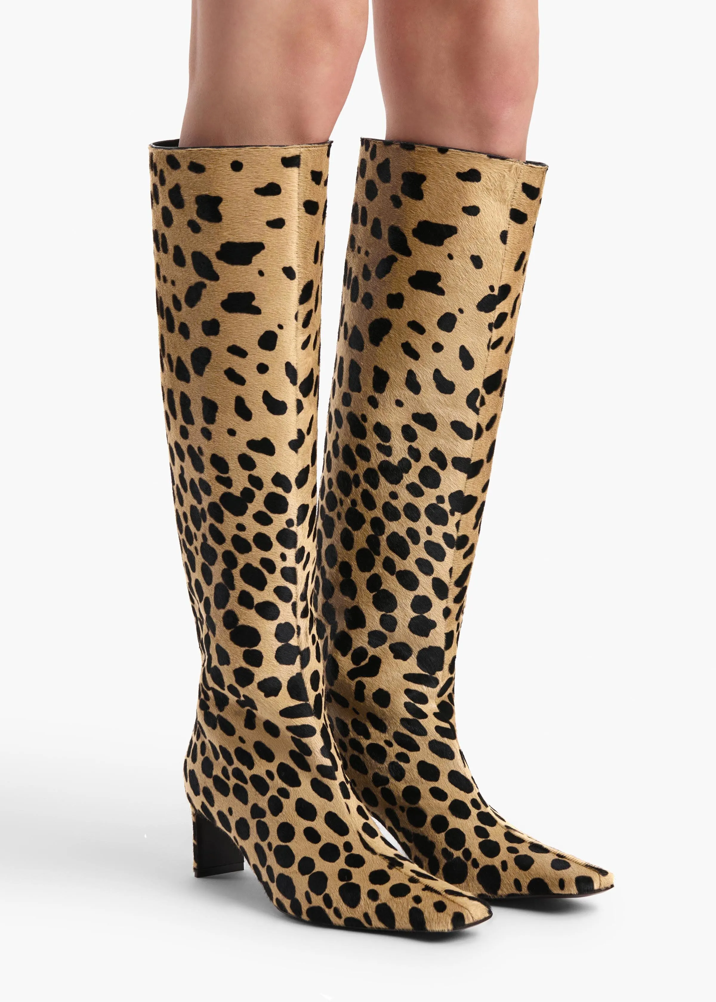 Ona Knee-High Boot in Hyena Print Haircalf sold by KHAITE product image thumbnail 5