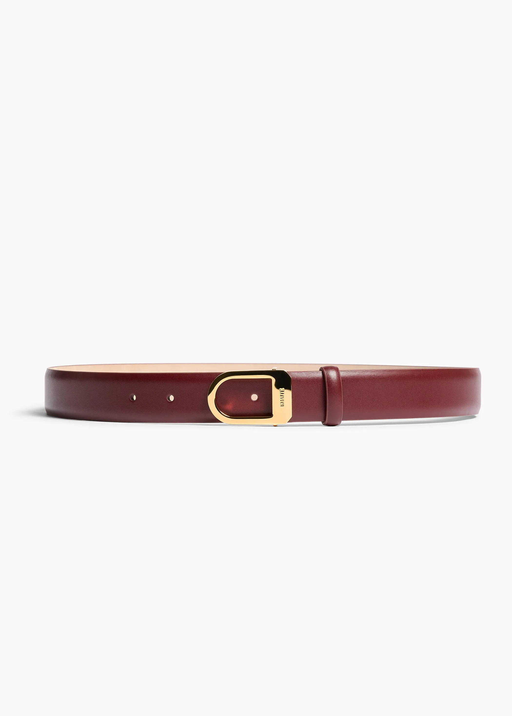 Saddle Belt in Oxblood Leather with Gold sold by KHAITE