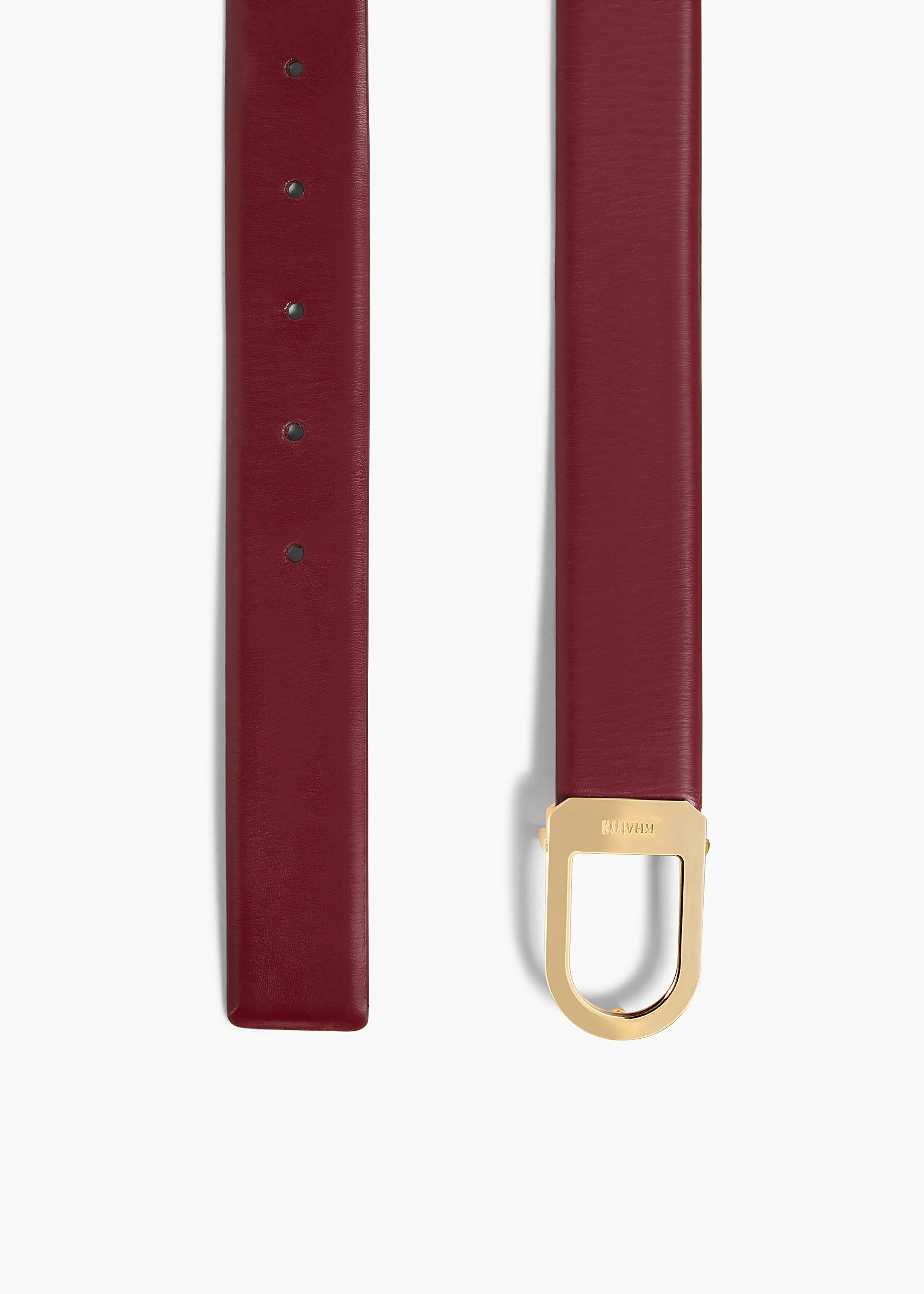 Saddle Belt in Oxblood Leather with Gold sold by KHAITE product image thumbnail 2