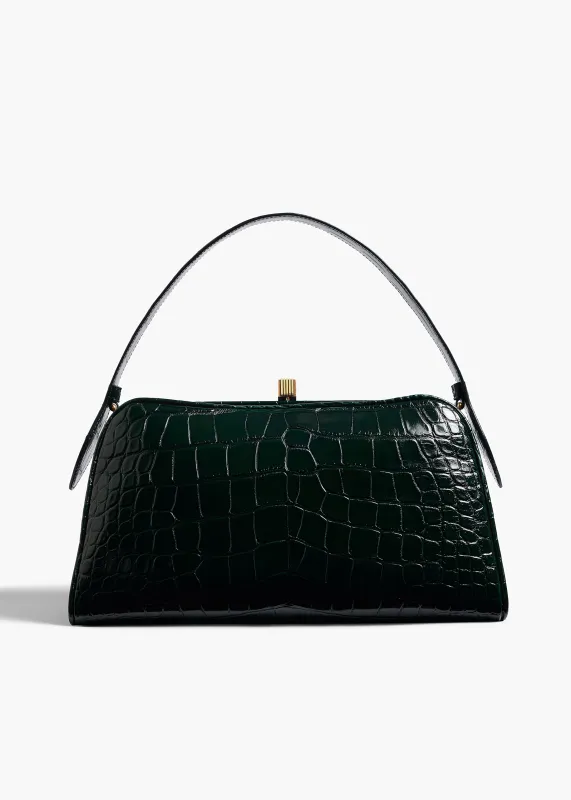 Cate Bag in Hunter Green Alligator sold by KHAITE