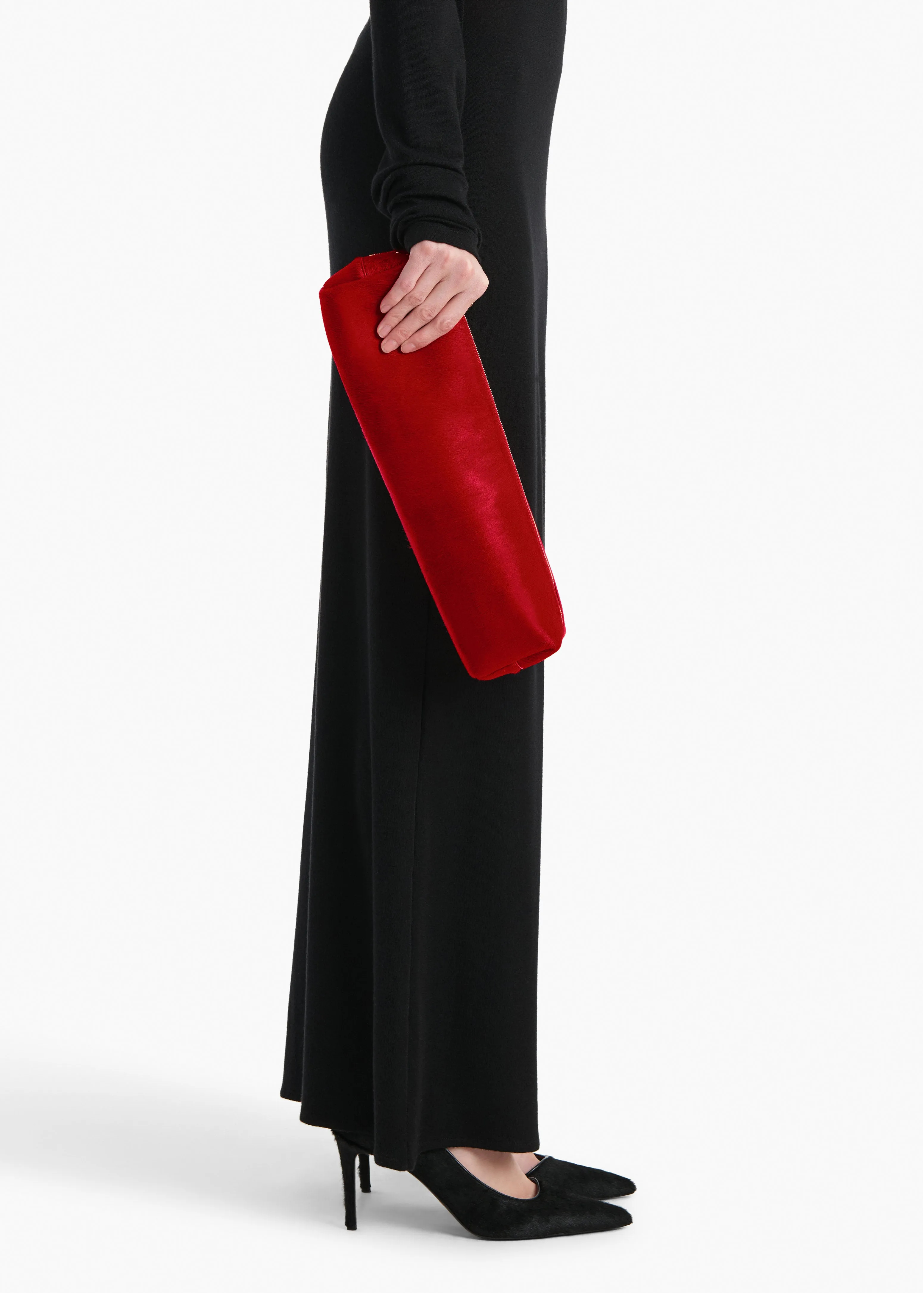 Kye Pencil Case in Ruby Haircalf sold by KHAITE product image thumbnail 5