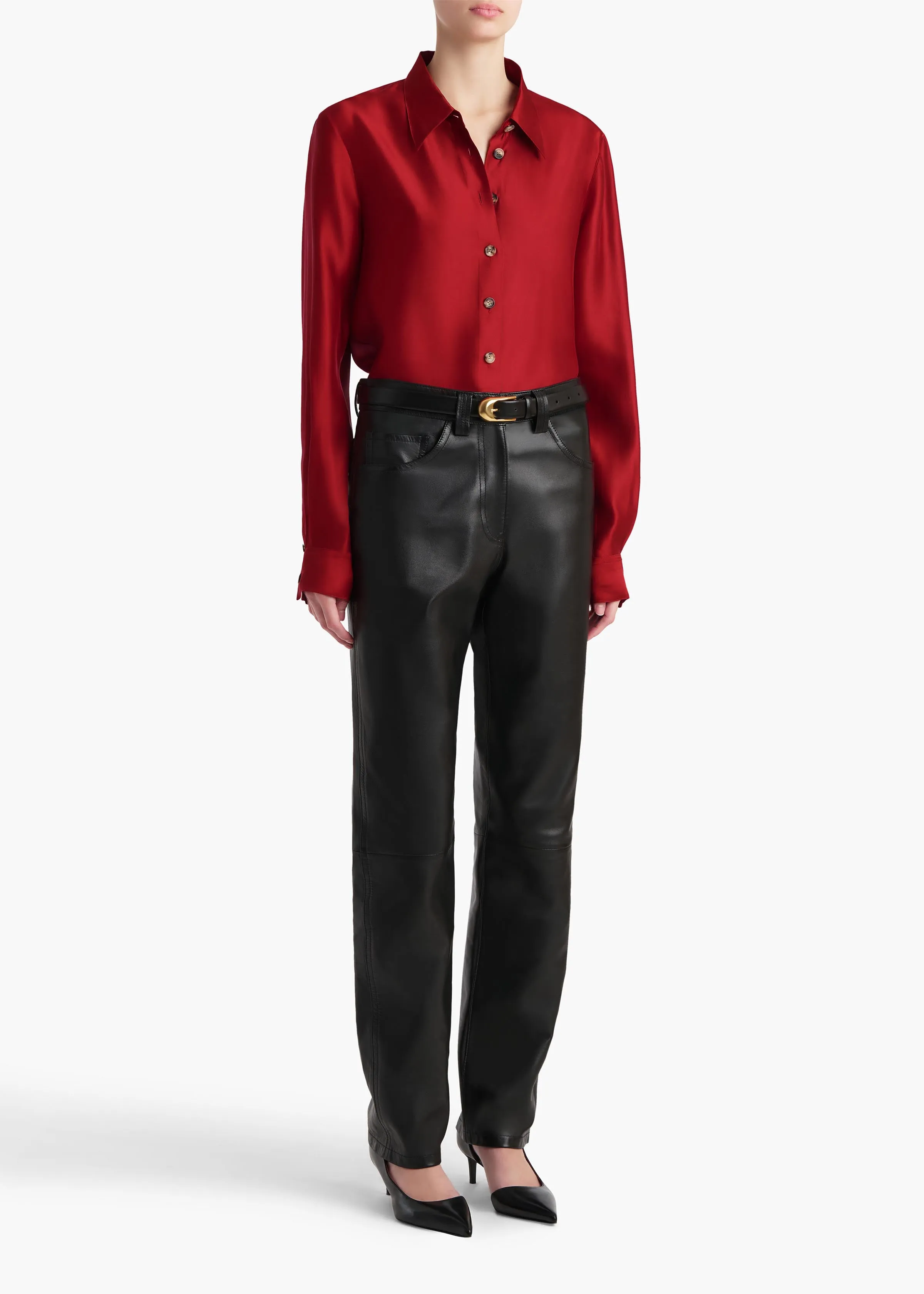 Auryn Top in Crimson sold by KHAITE product image thumbnail 2