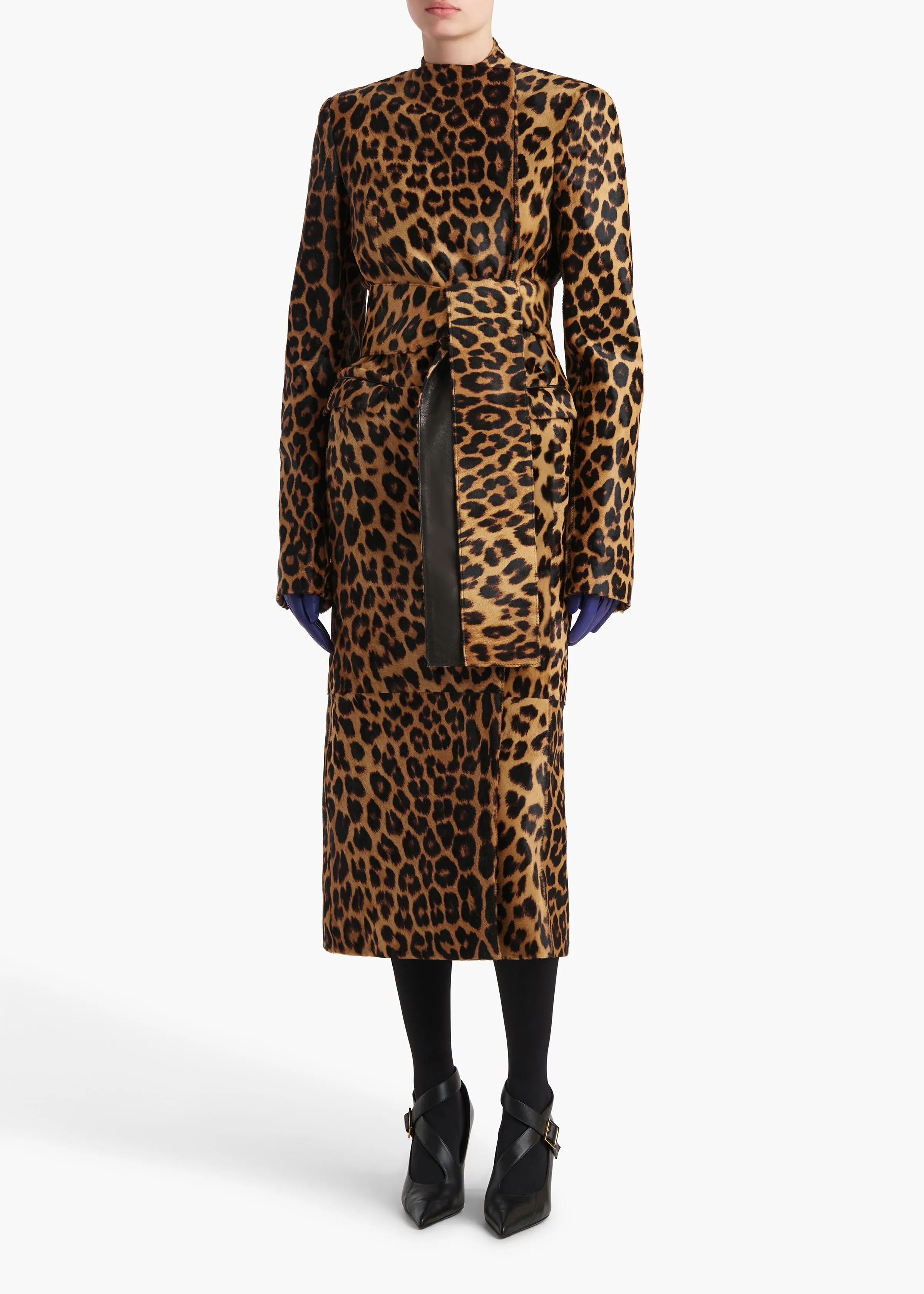 Jelson Coat in Leopard Print Haircalf sold by KHAITE product image thumbnail 2