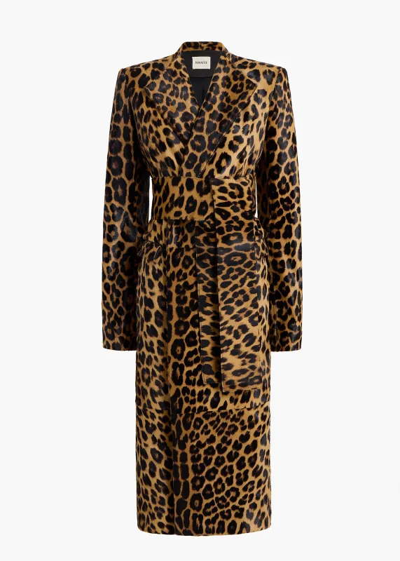 Jelson Coat in Leopard Print Haircalf sold by KHAITE