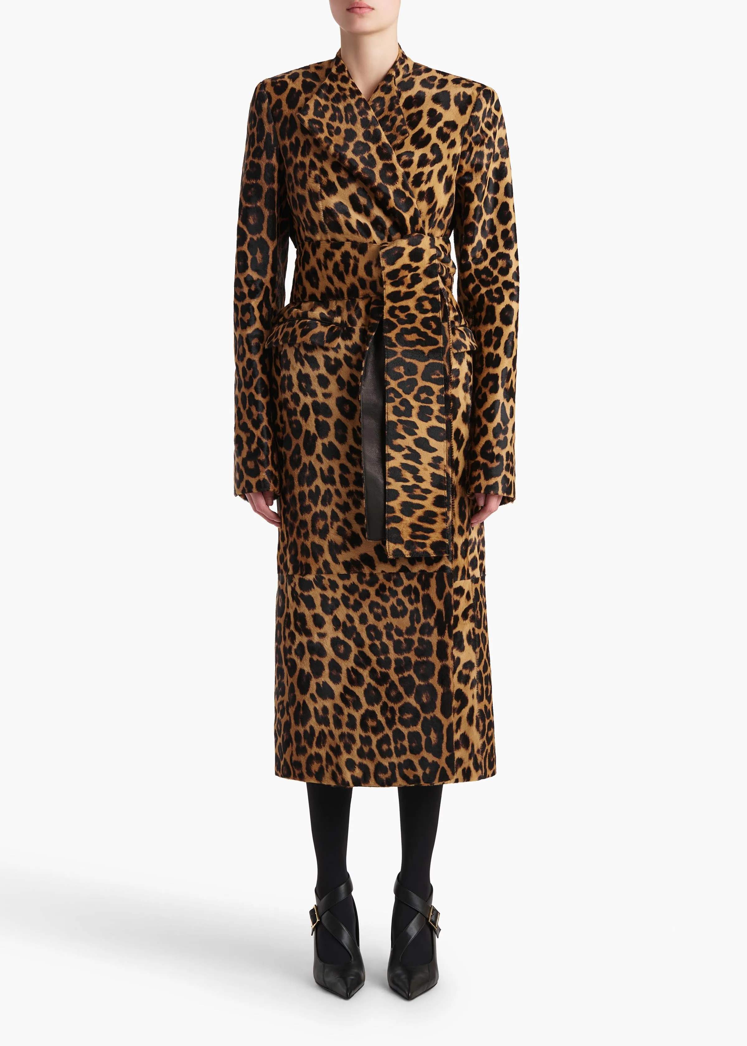 Jelson Coat in Leopard Print Haircalf sold by KHAITE product image thumbnail 3