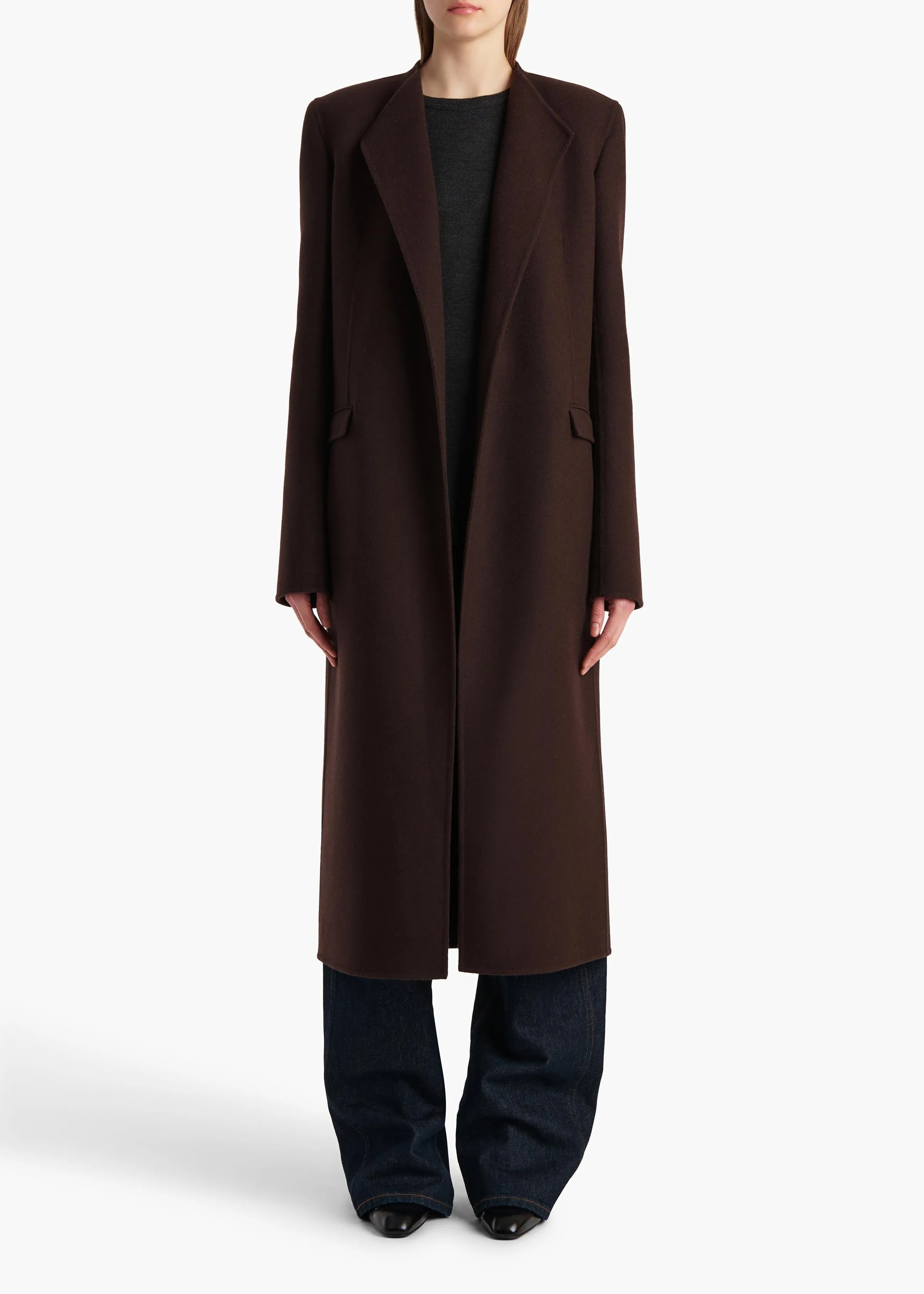 Jelson Coat in Dark Brown sold by KHAITE product image thumbnail 3