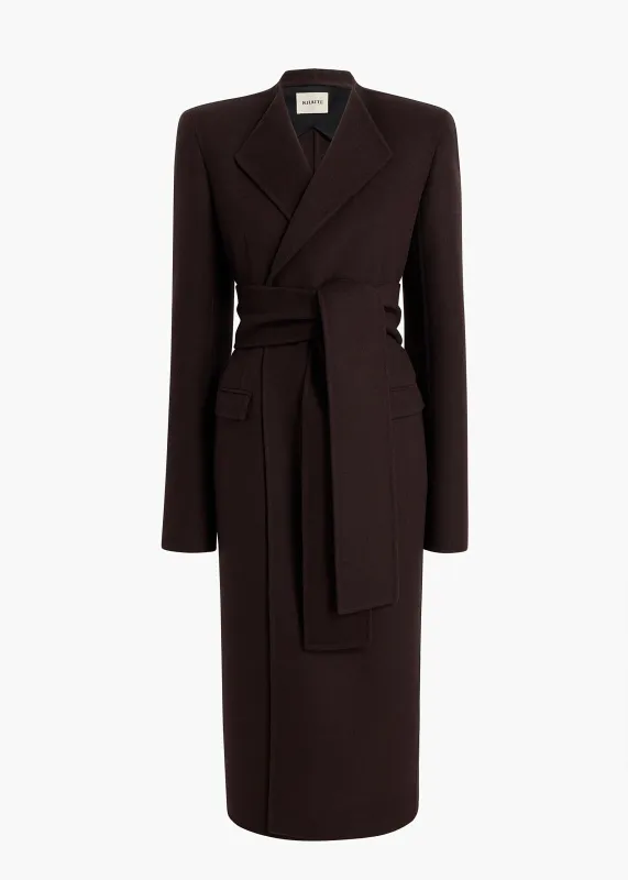 Jelson Coat in Dark Brown sold by KHAITE