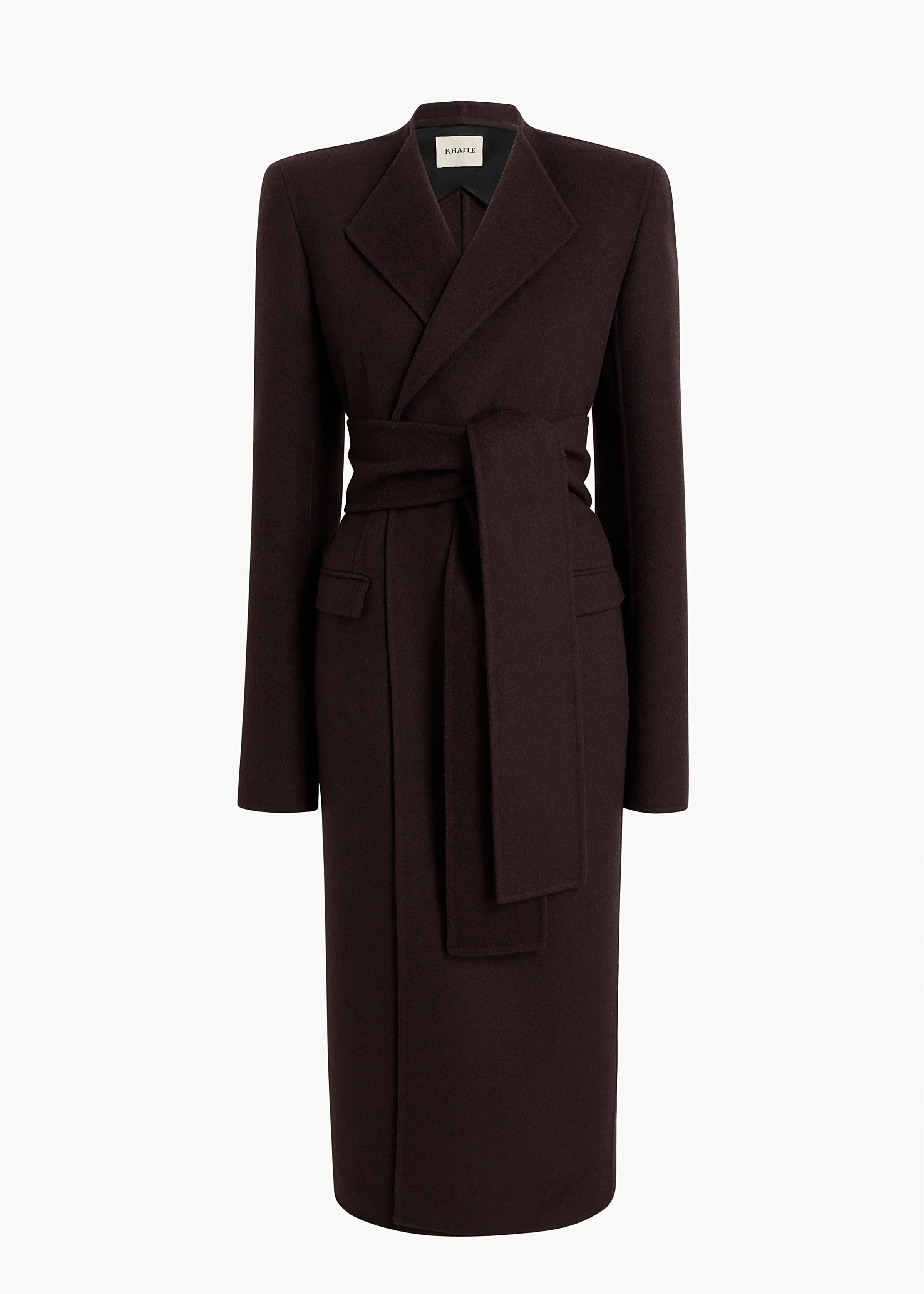 Jelson Coat in Dark Brown sold by KHAITE