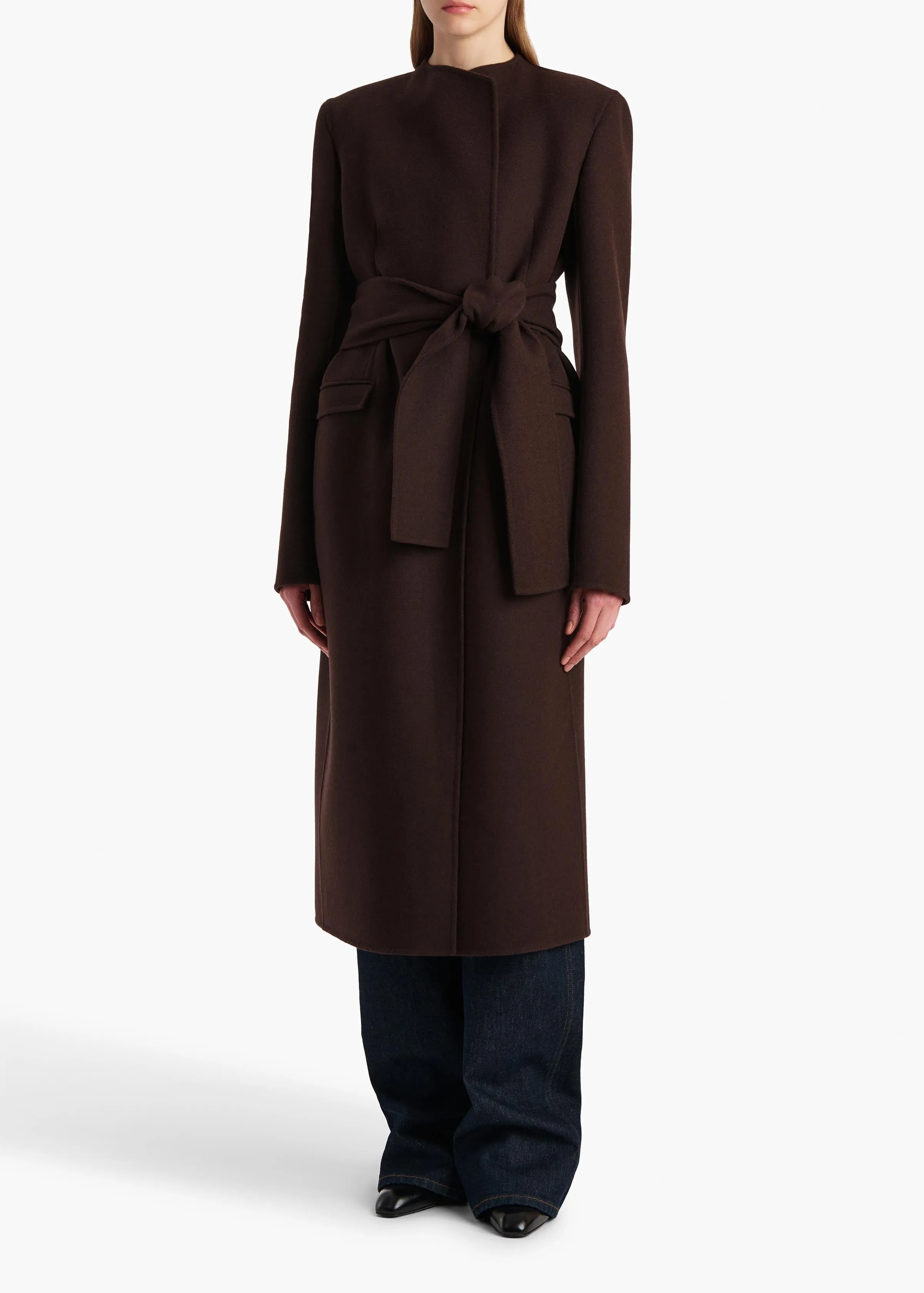 Jelson Coat in Dark Brown sold by KHAITE product image thumbnail 2
