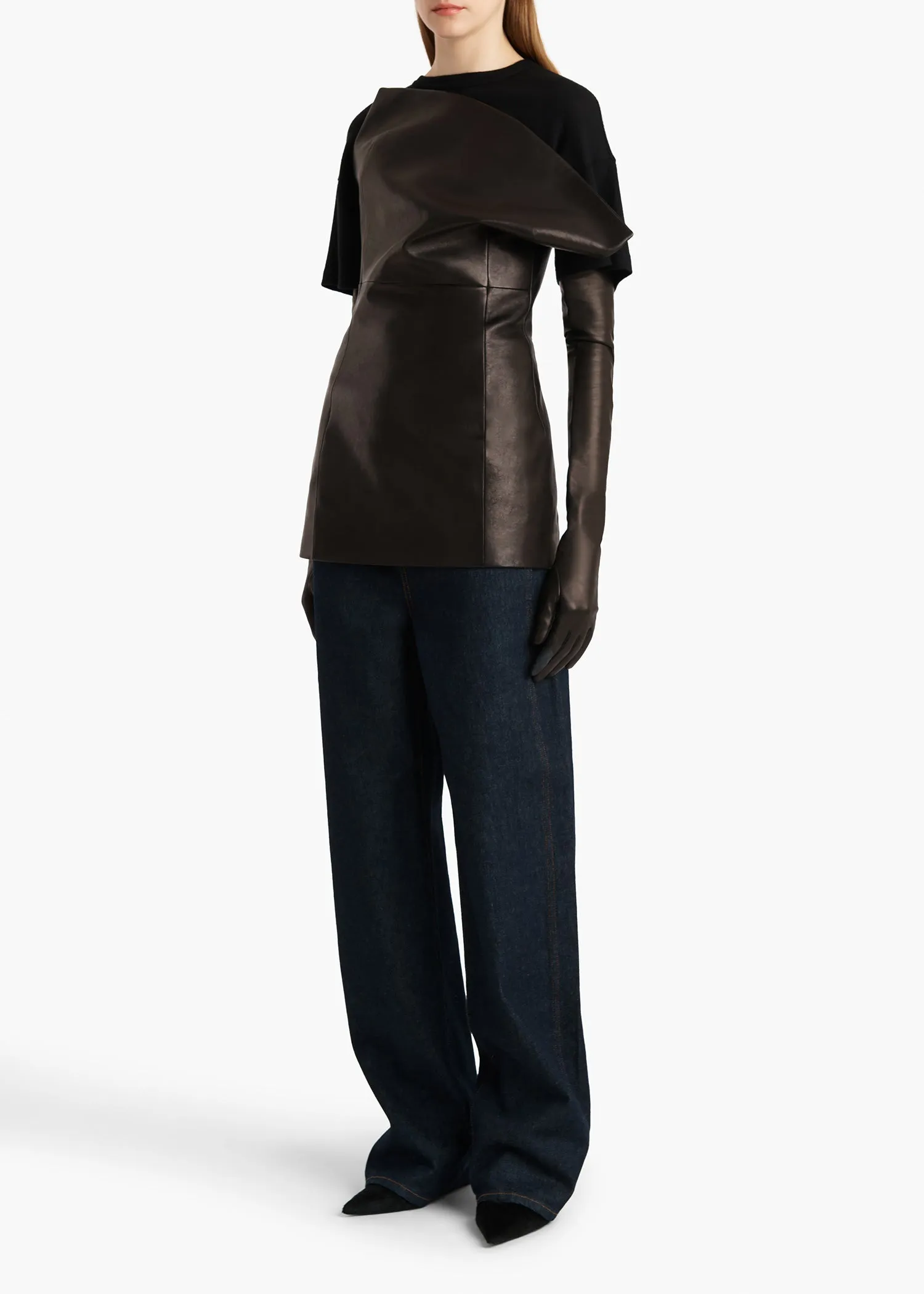 Corinne Top in Black Leather sold by KHAITE product image thumbnail 2