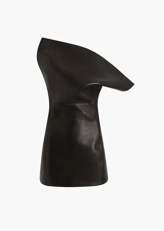 Corinne Top in Black Leather sold by KHAITE