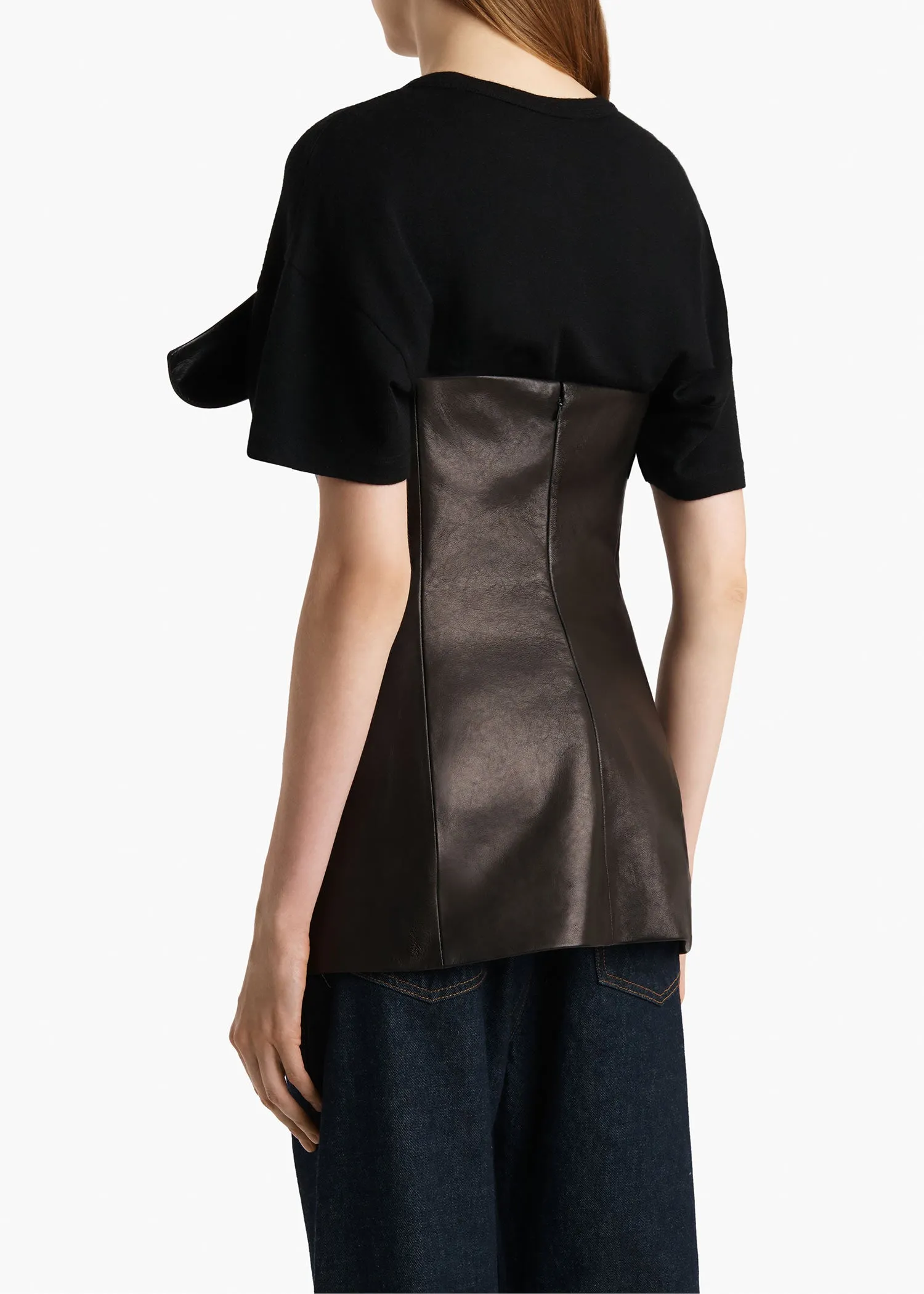 Corinne Top in Black Leather sold by KHAITE product image thumbnail 4