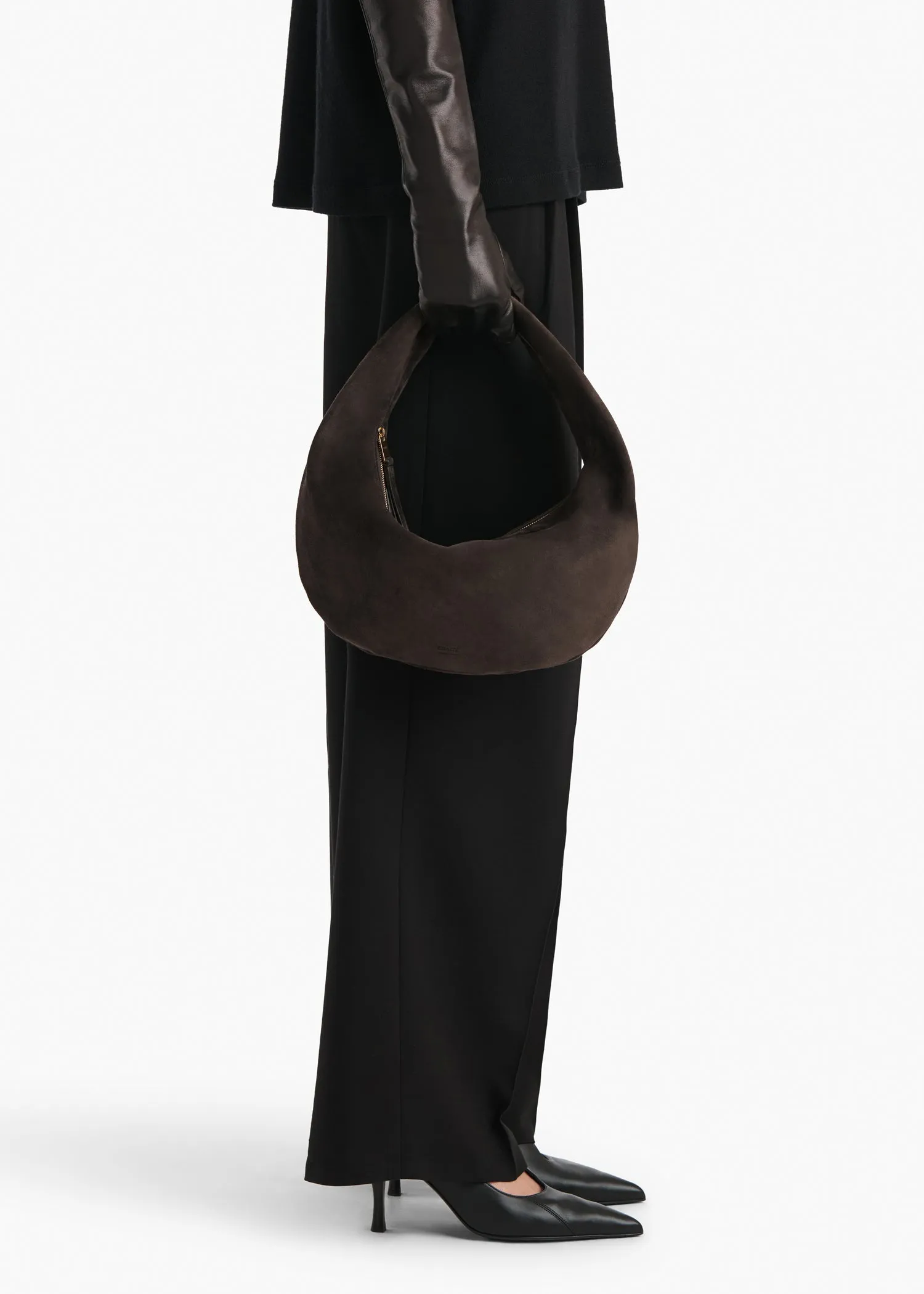 Medium Olivia Hobo in Dark Brown Suede sold by KHAITE product image thumbnail 5