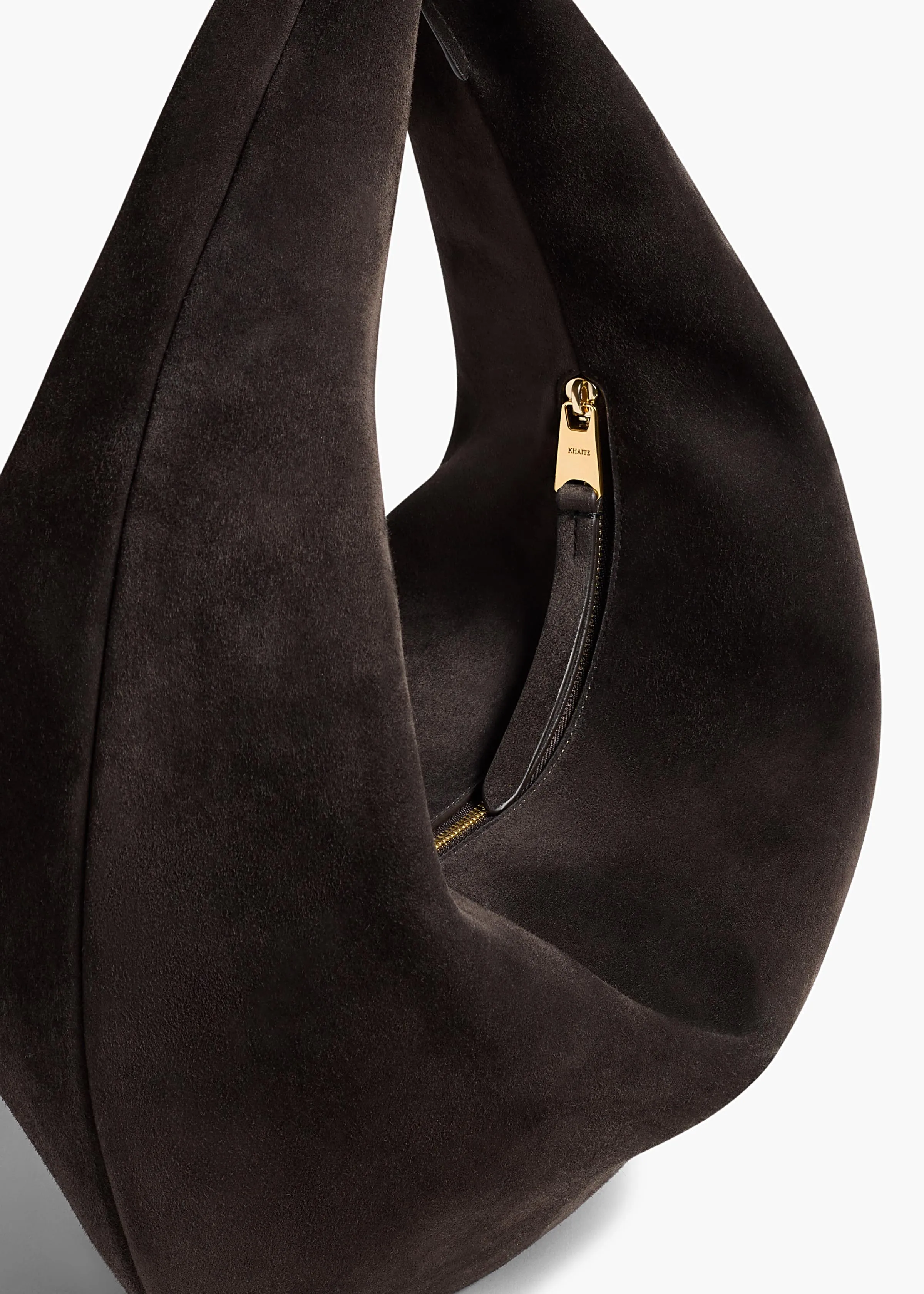 Medium Olivia Hobo in Dark Brown Suede sold by KHAITE product image thumbnail 3