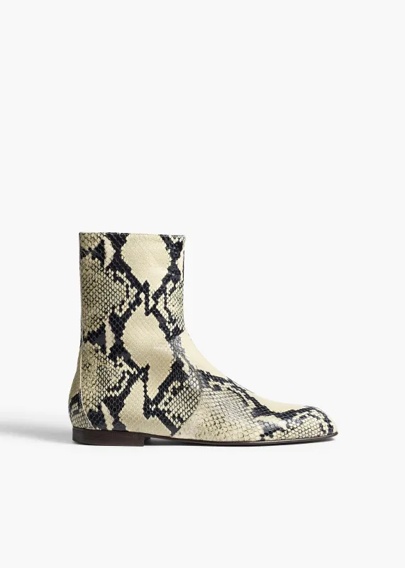 Colt Ankle Boot in Natural Python-Embossed Leather sold by KHAITE