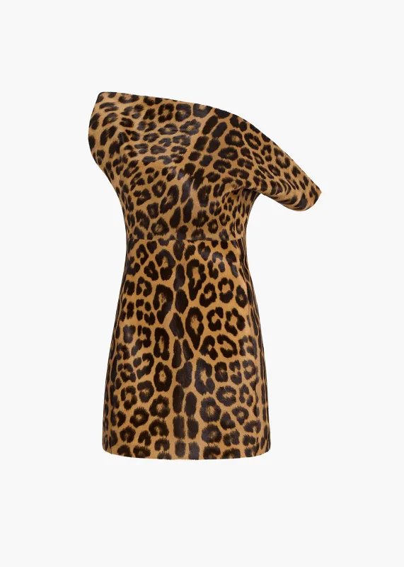 Corinne Top in Leopard Print Haircalf sold by KHAITE
