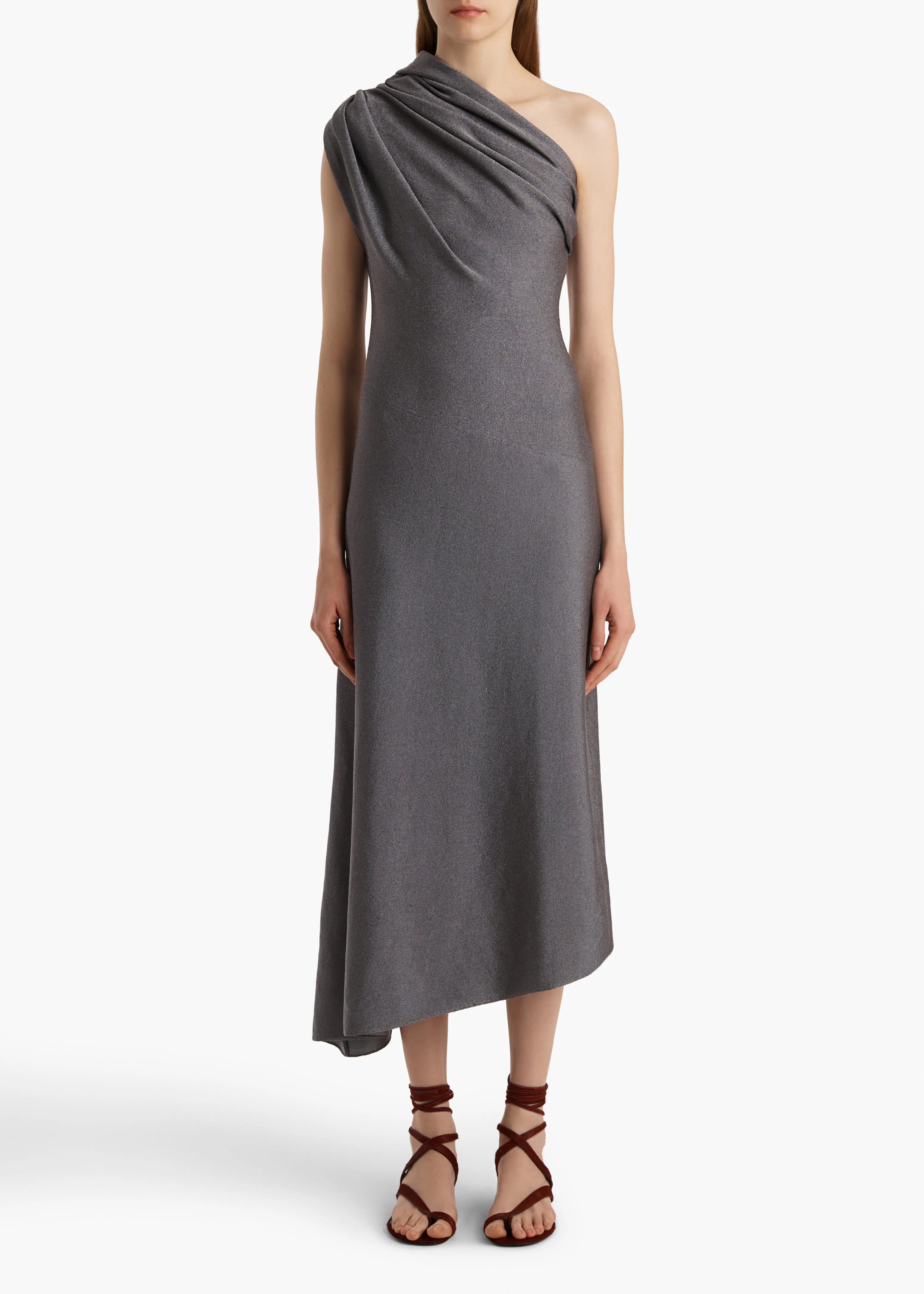 Coast Dress in Gunmetal sold by KHAITE product image thumbnail 3