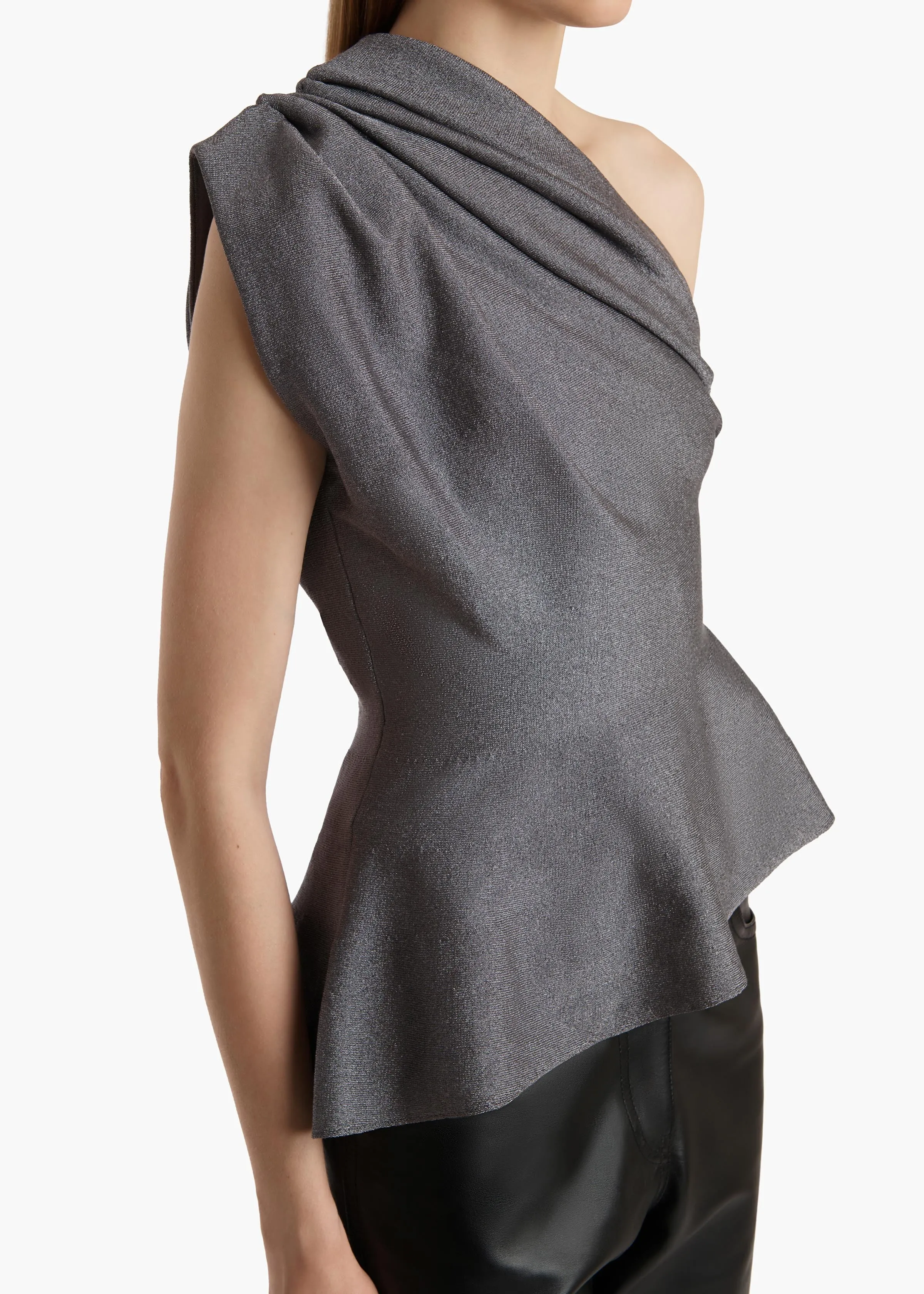 Aimee Top in Gunmetal sold by KHAITE product image thumbnail 5