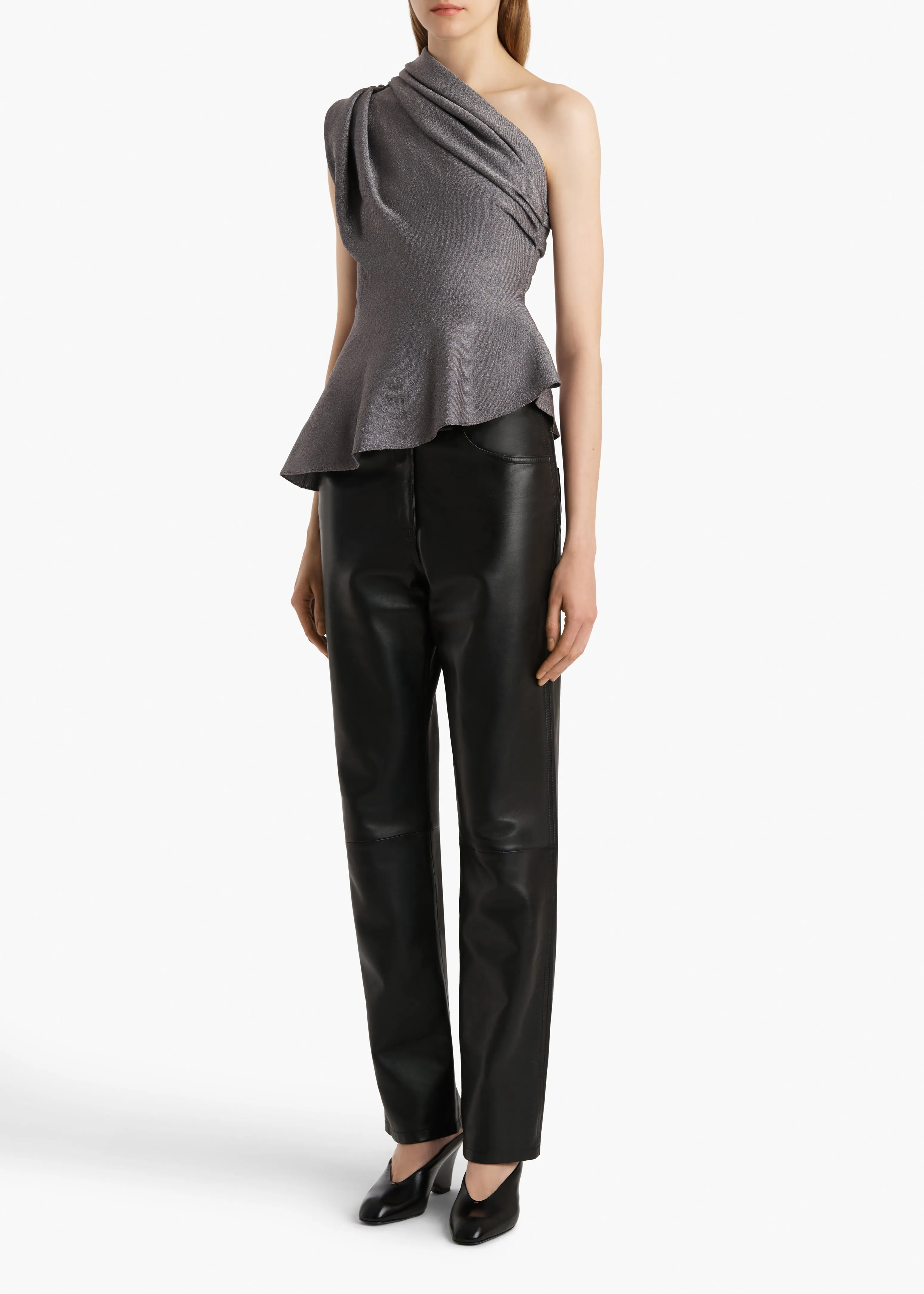 Aimee Top in Gunmetal sold by KHAITE product image thumbnail 2
