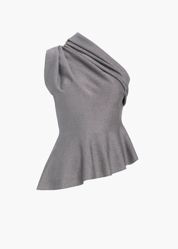 Aimee Top in Gunmetal sold by KHAITE