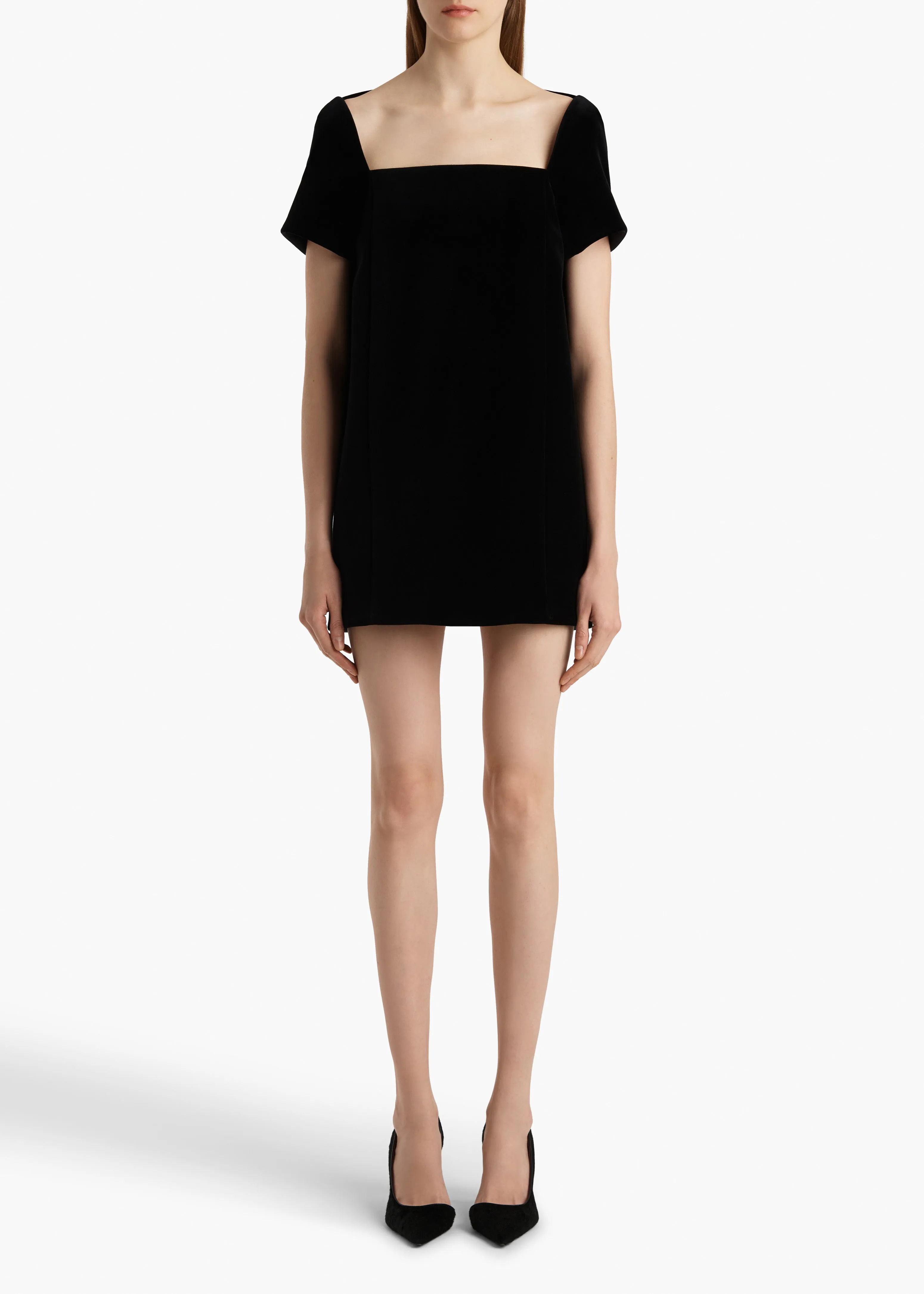 Benji Dress in Black Velvet sold by KHAITE product image thumbnail 3