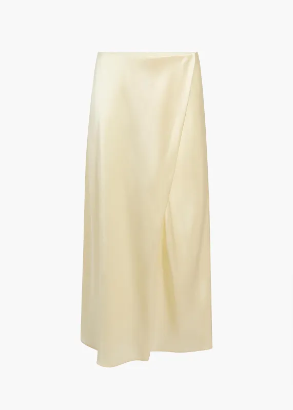 Demi Skirt in Pale Yellow sold by KHAITE