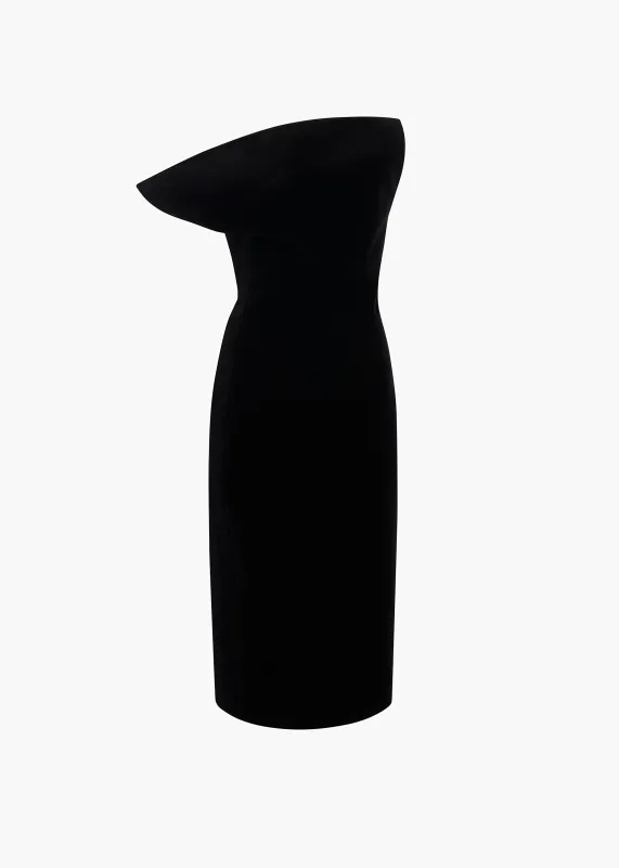Sato Dress in Black Velvet sold by KHAITE