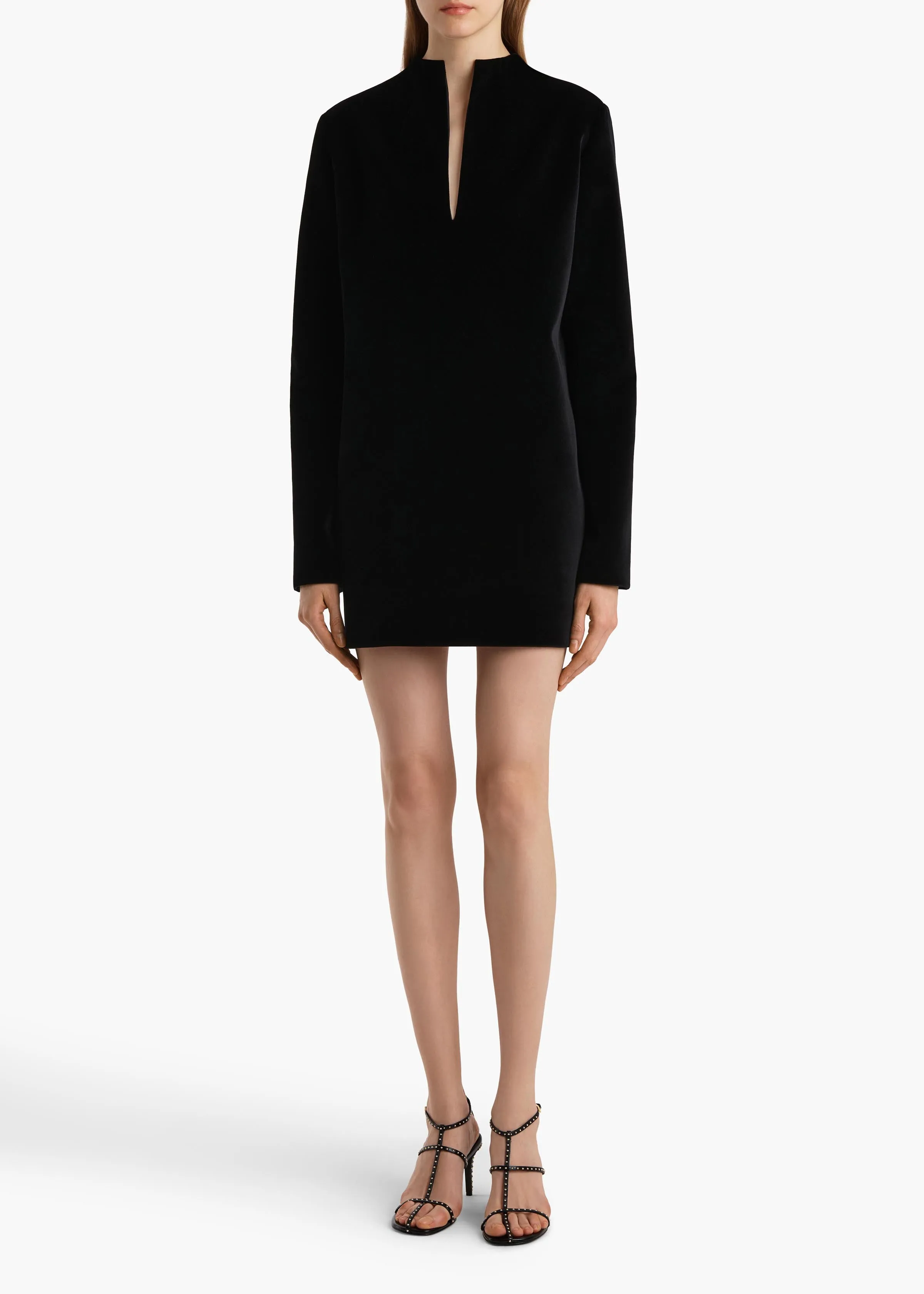 Aleena Dress in Black Velvet sold by KHAITE product image thumbnail 2