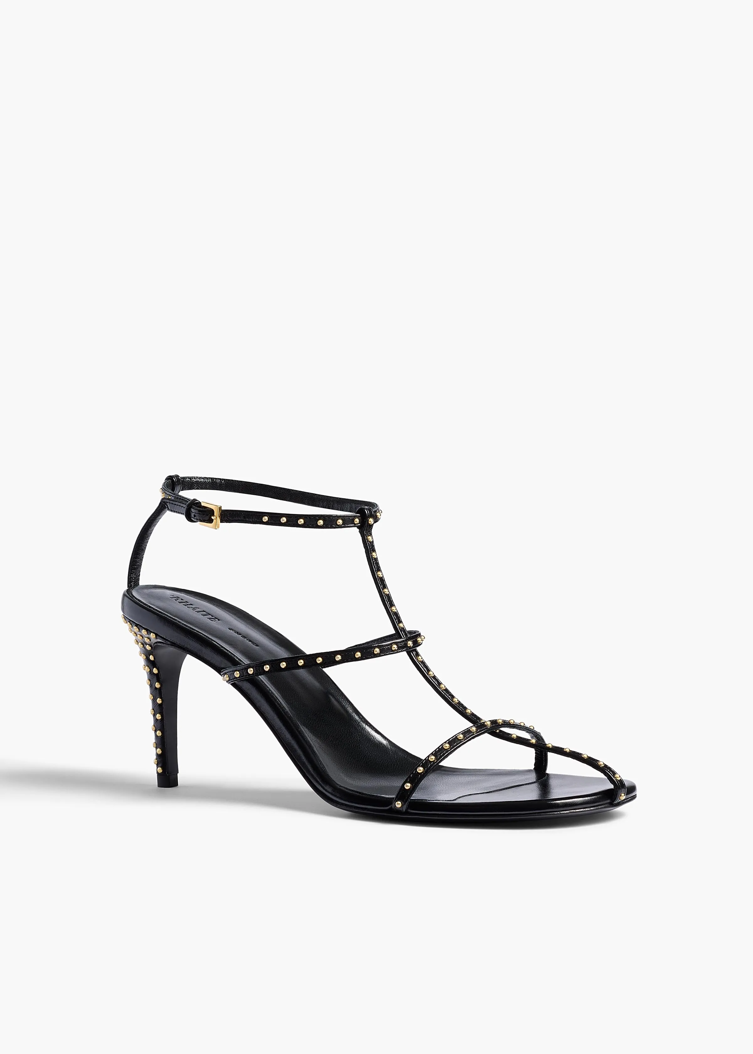 Cage Sandal in Black Leather with Gold Studs sold by KHAITE product image thumbnail 2