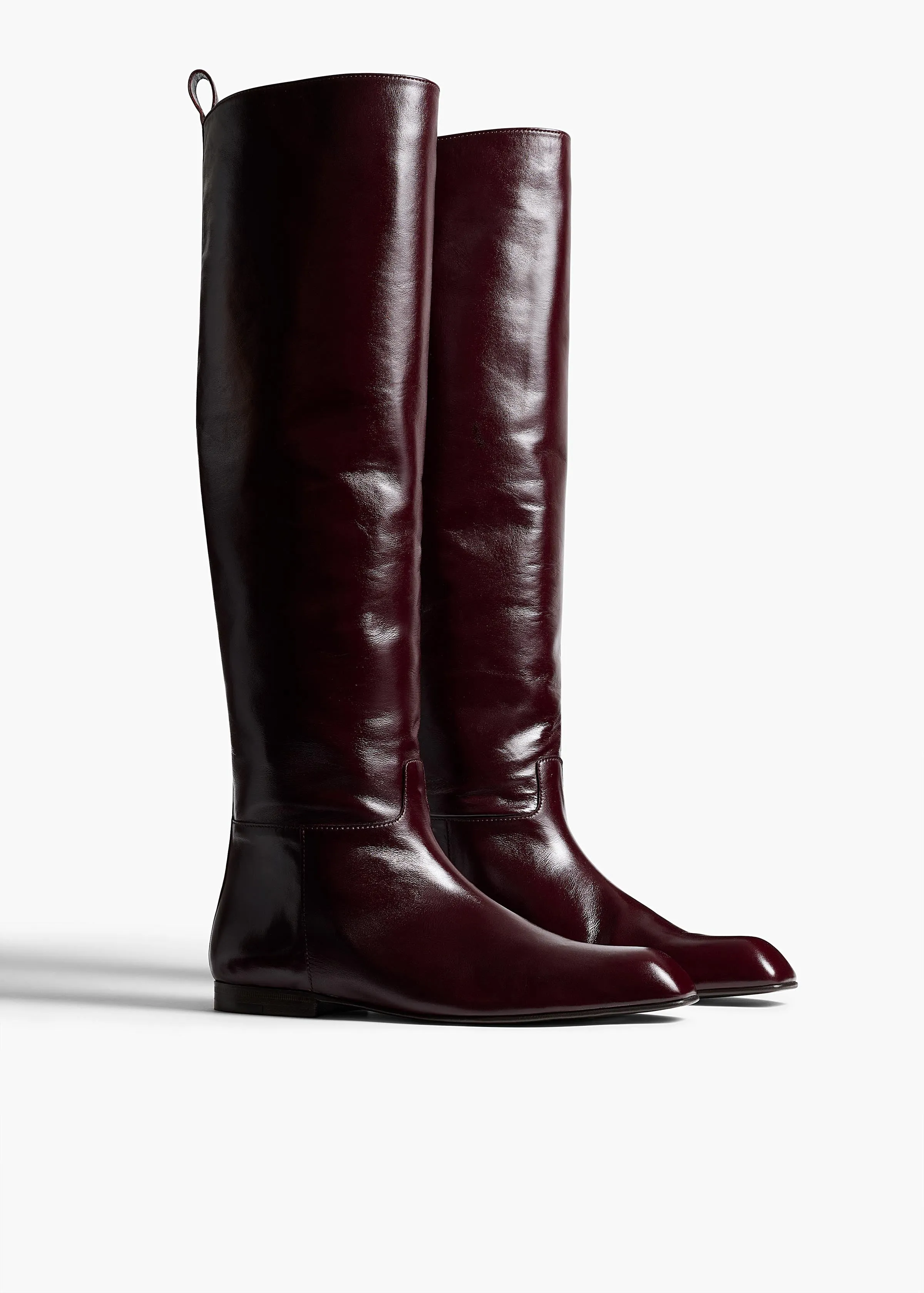 Colt Knee-High Boot in Bordeaux Glazed Leather sold by KHAITE product image thumbnail 2
