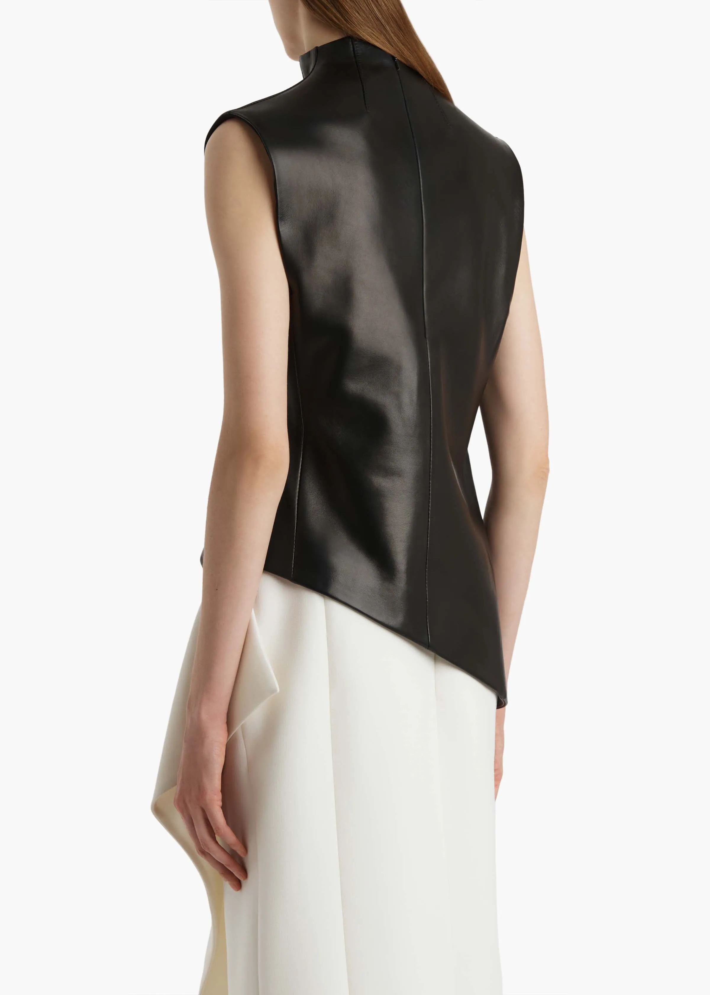 Von Top in Black Leather sold by KHAITE product image thumbnail 4