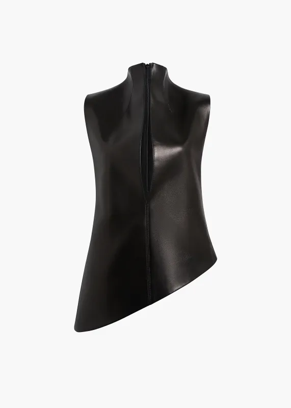 Von Top in Black Leather sold by KHAITE