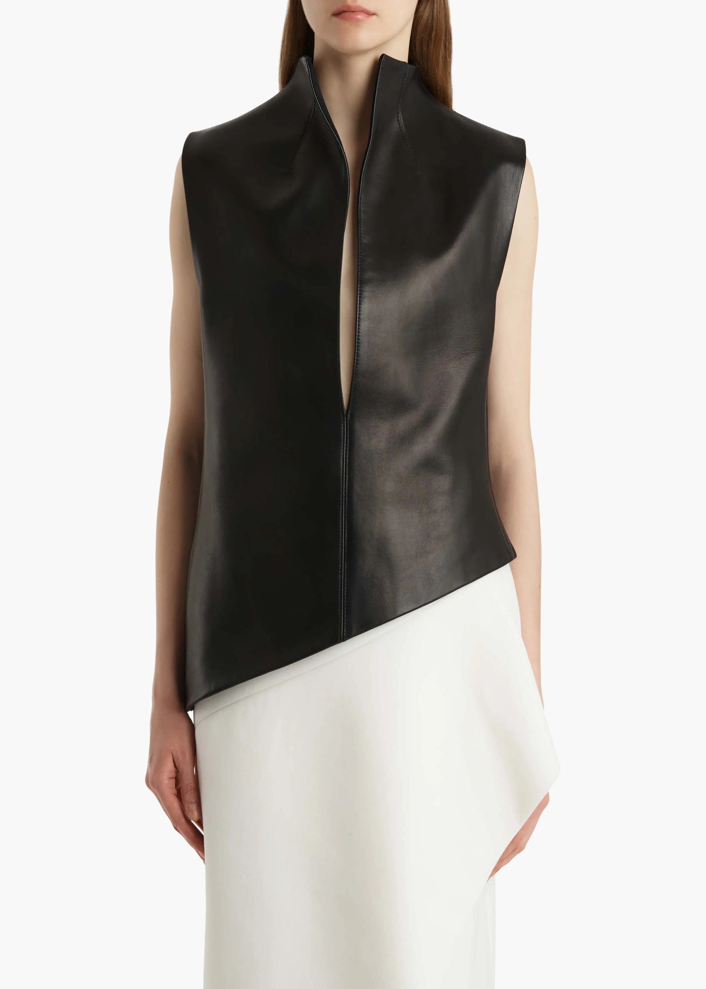 Von Top in Black Leather sold by KHAITE product image thumbnail 3