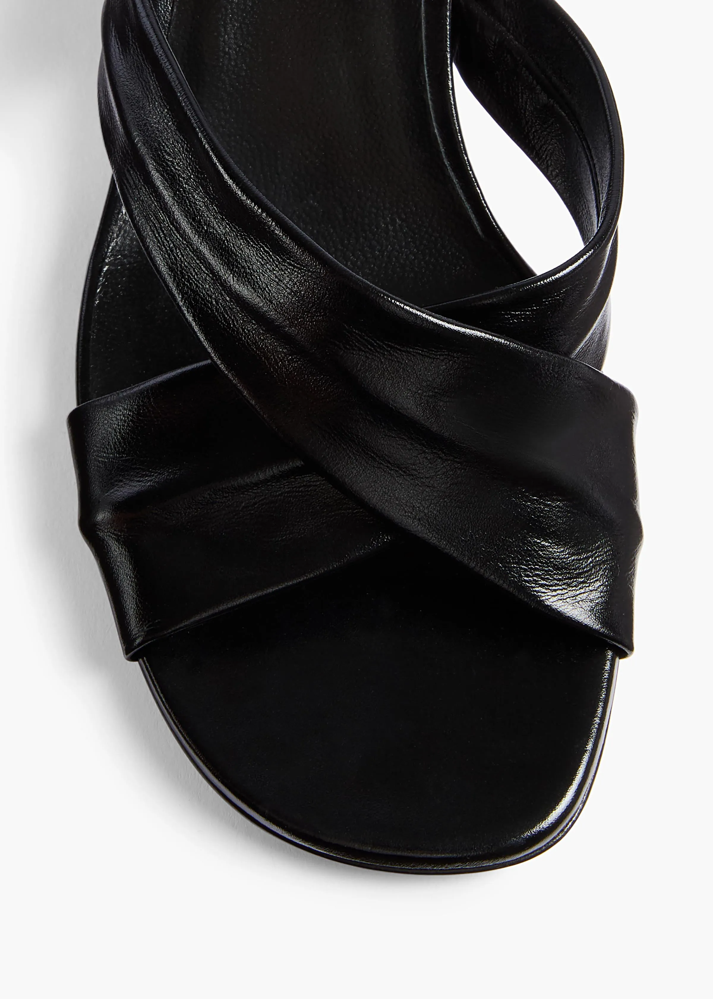 Liria Sandal in Black Glazed Leather sold by KHAITE product image thumbnail 4