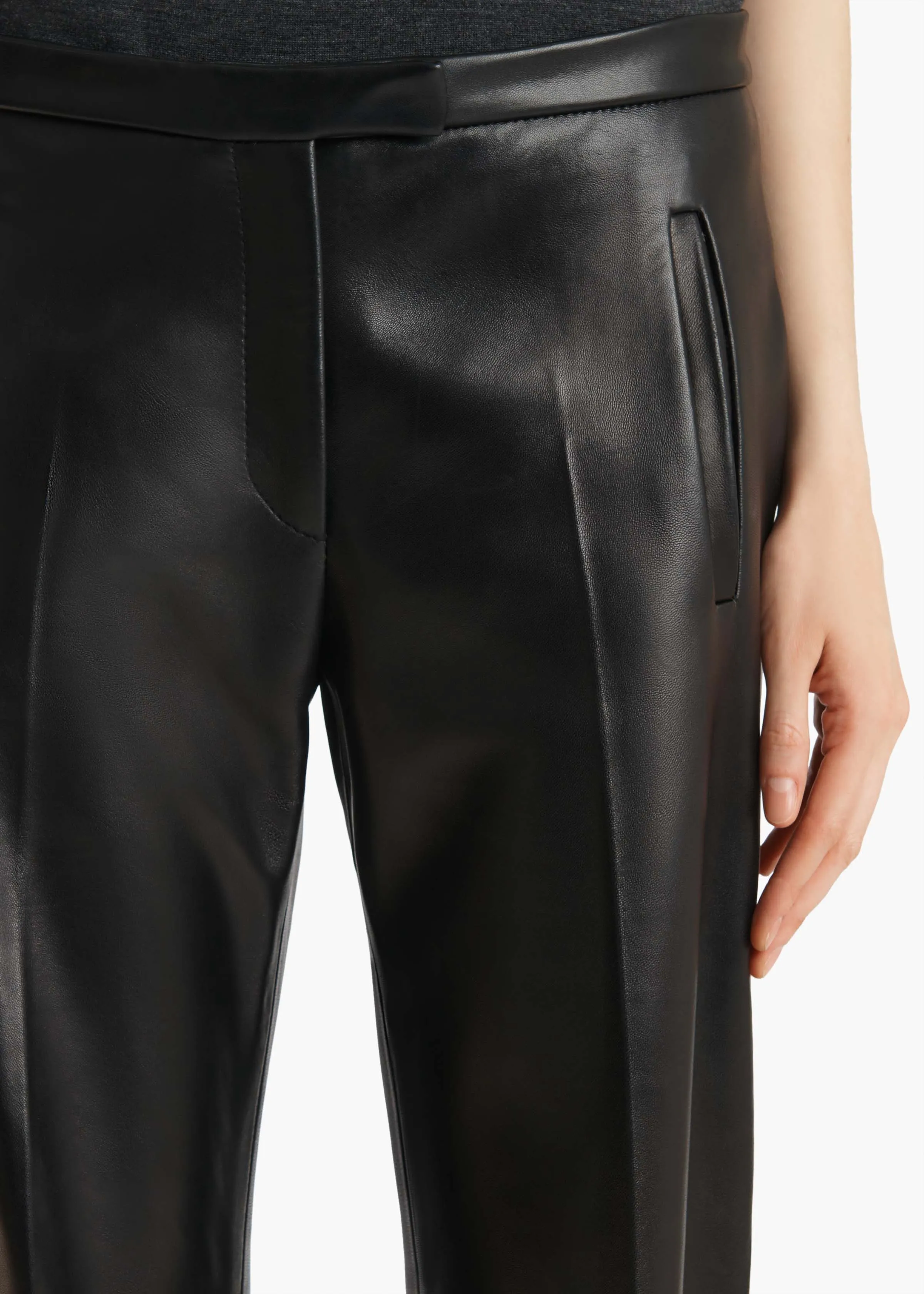 Miles Pant in Black Leather sold by KHAITE product image thumbnail 5