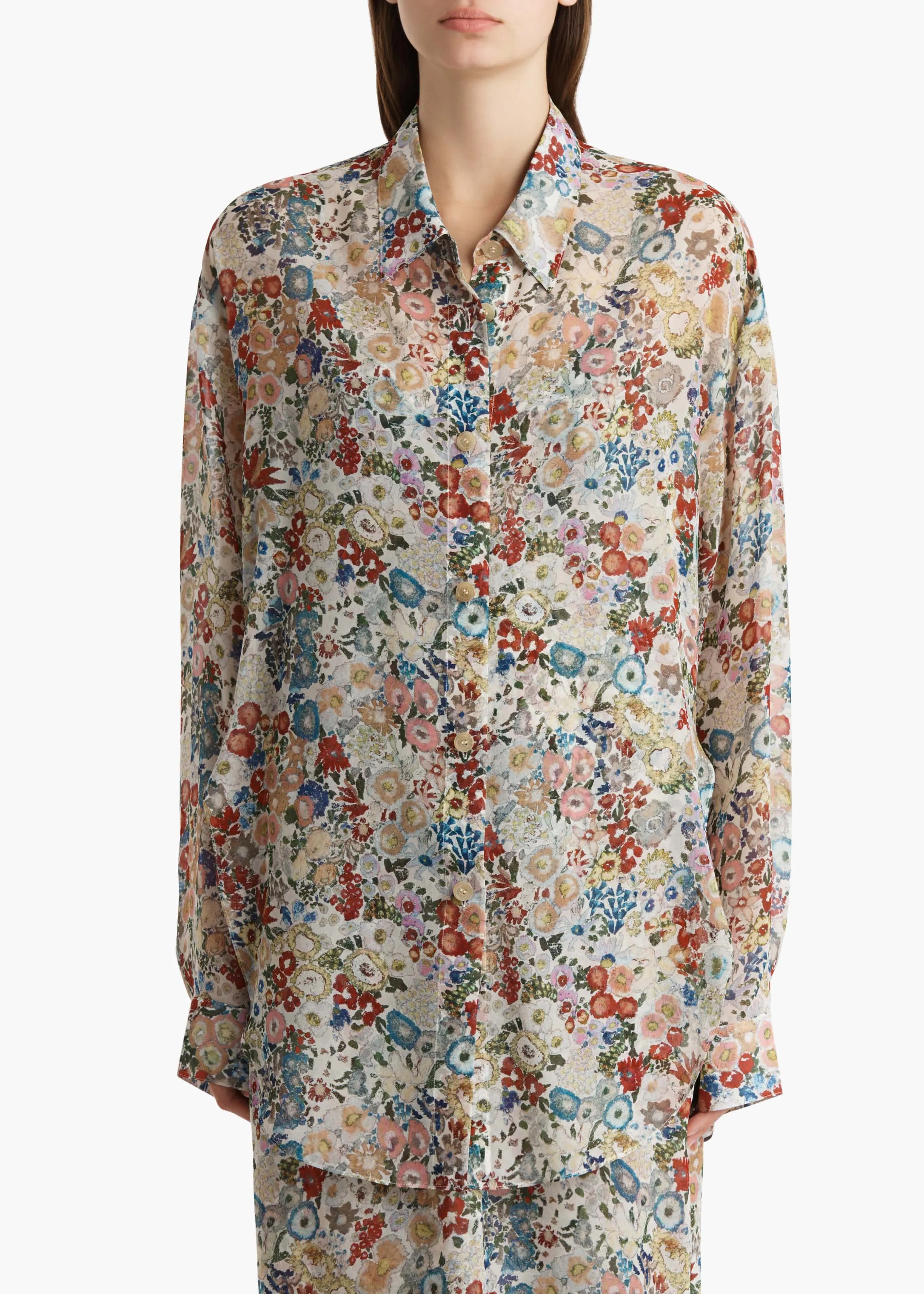 Goya Top in Cream Multi sold by KHAITE product image thumbnail 3