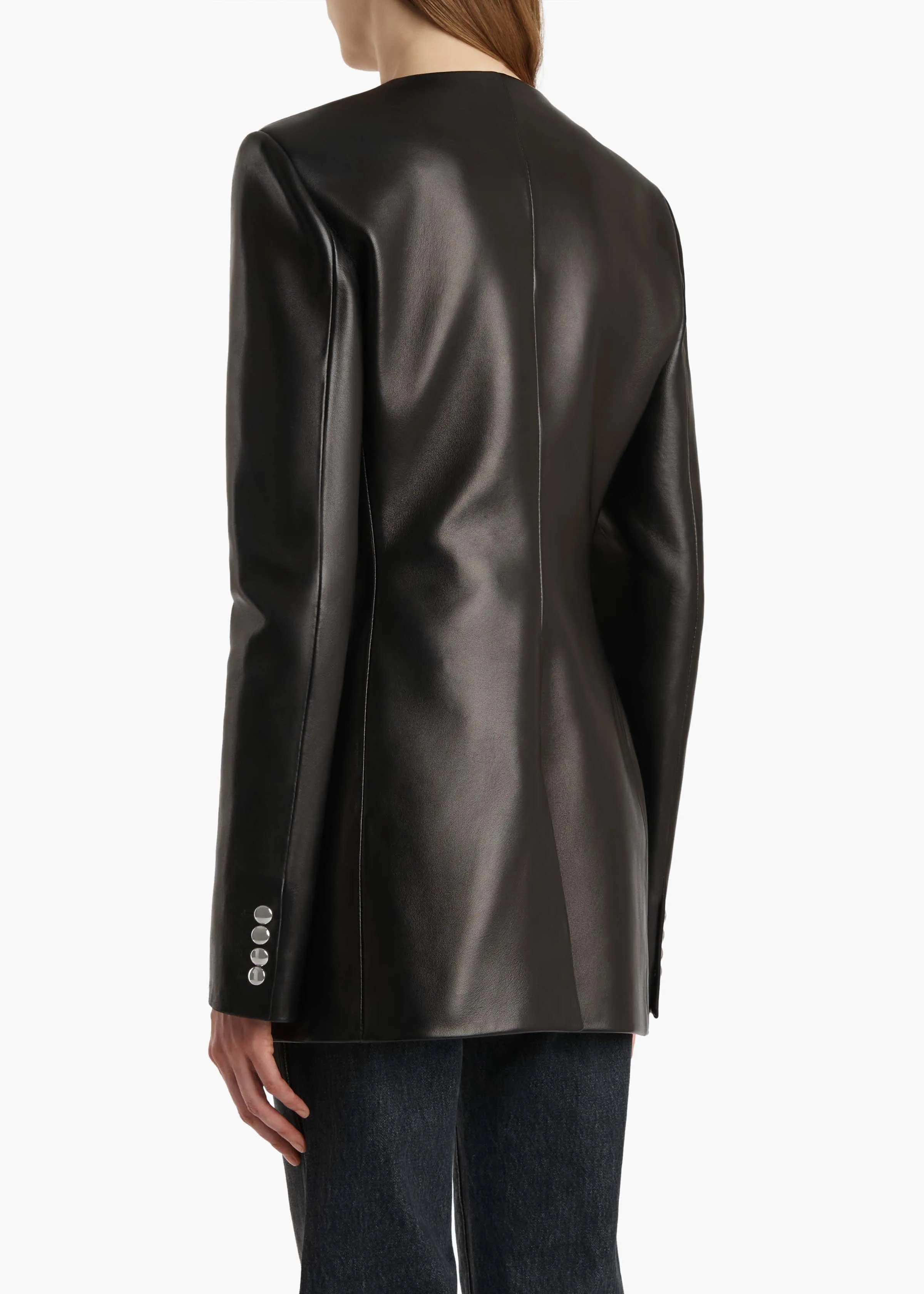 Naran Jacket in Black Leather sold by KHAITE product image thumbnail 4