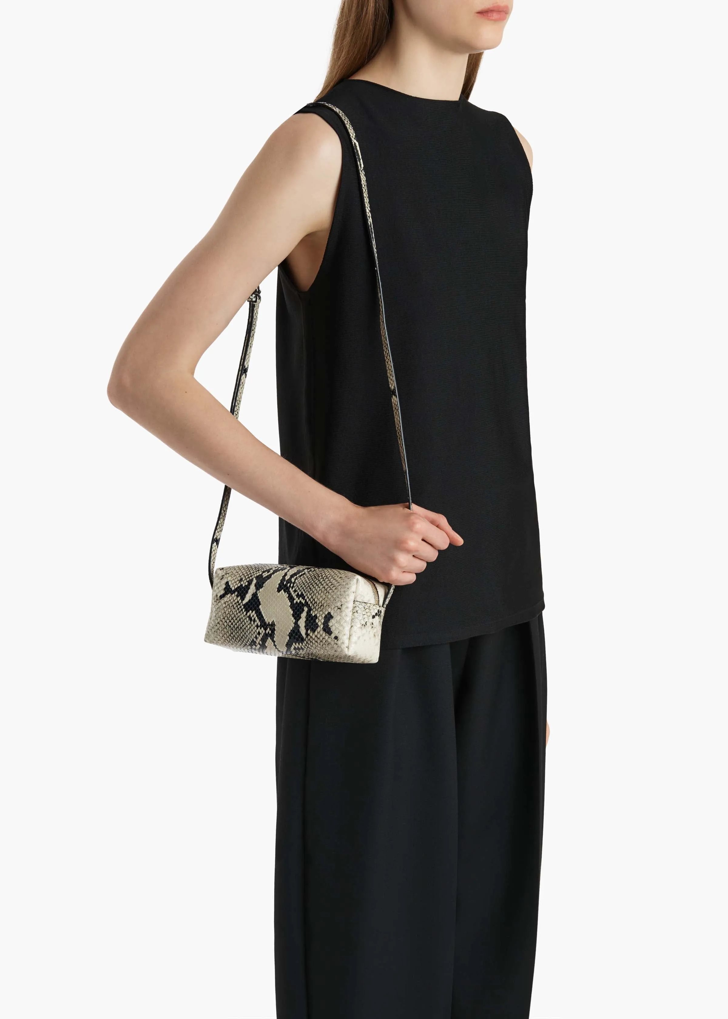 Mini Kye Crossbody Bag in Natural Python-Embossed Leather sold by KHAITE product image thumbnail 5
